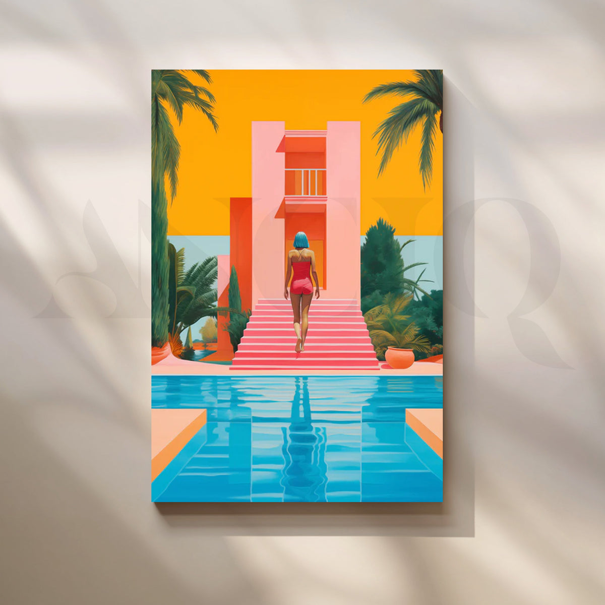 Tropical Modern Daydream’ Canvas for Bathroom – Asha Art Studio