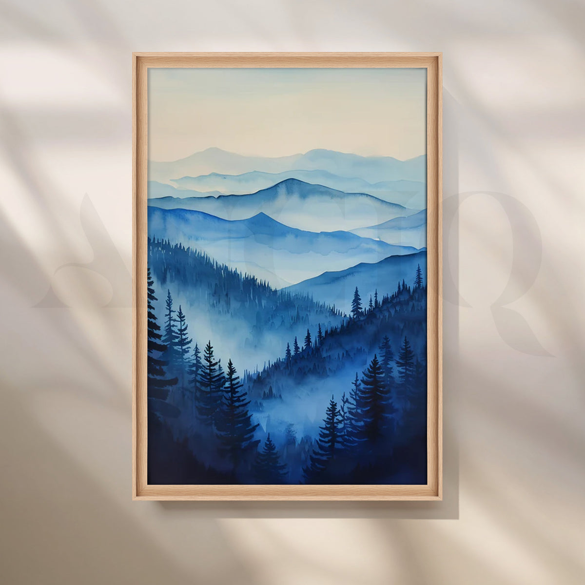Indigo Mountain Mist Canvas Artwork – Asha Art Studio – Image 5