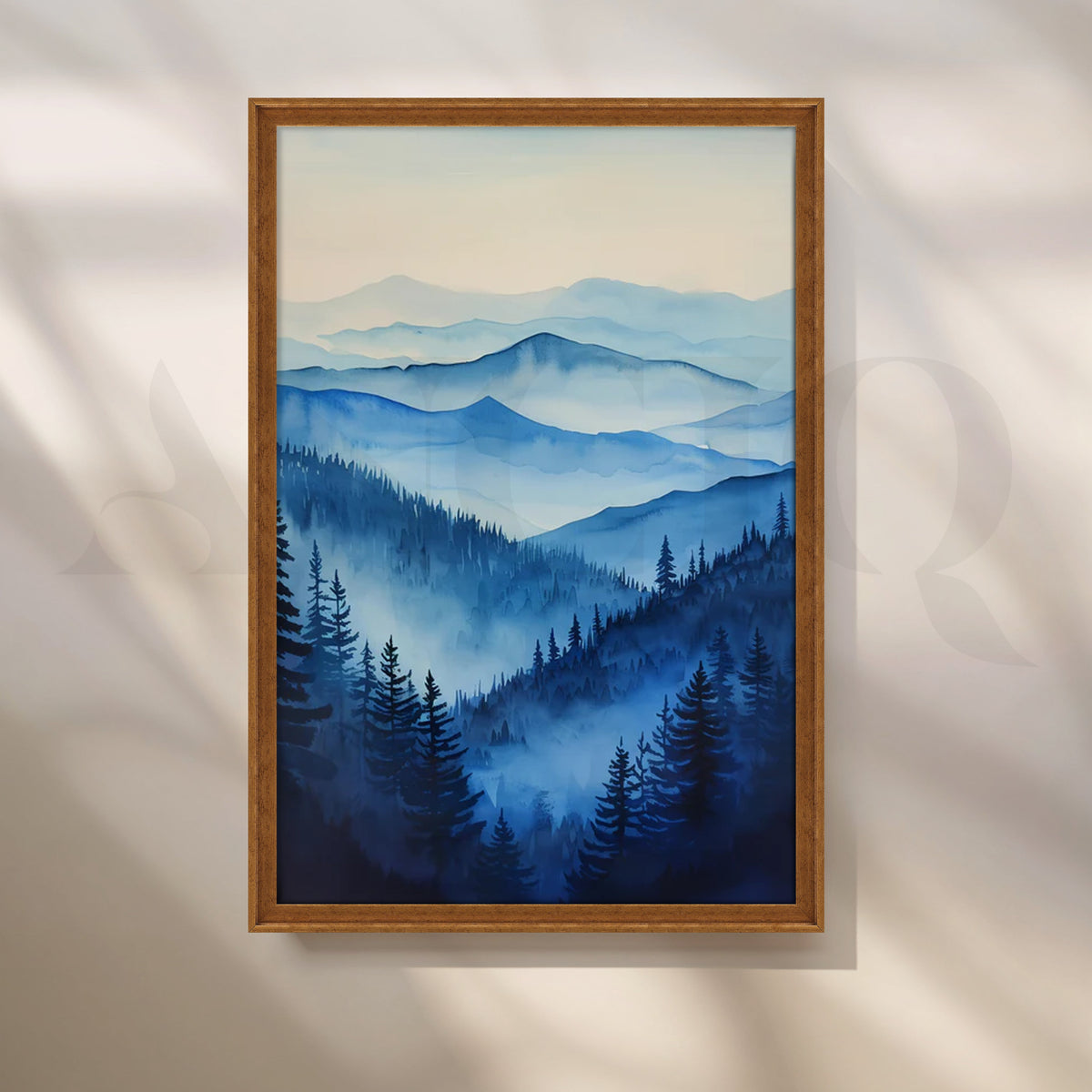 Indigo Mountain Mist Canvas Artwork – Asha Art Studio – Image 6