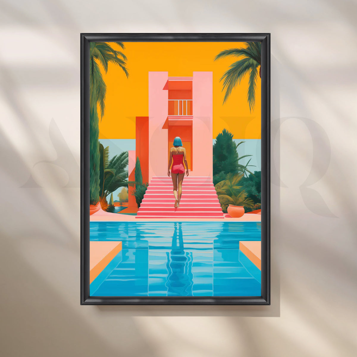 Tropical Modern Daydream’ Canvas for Bathroom – Asha Art Studio – Image 3