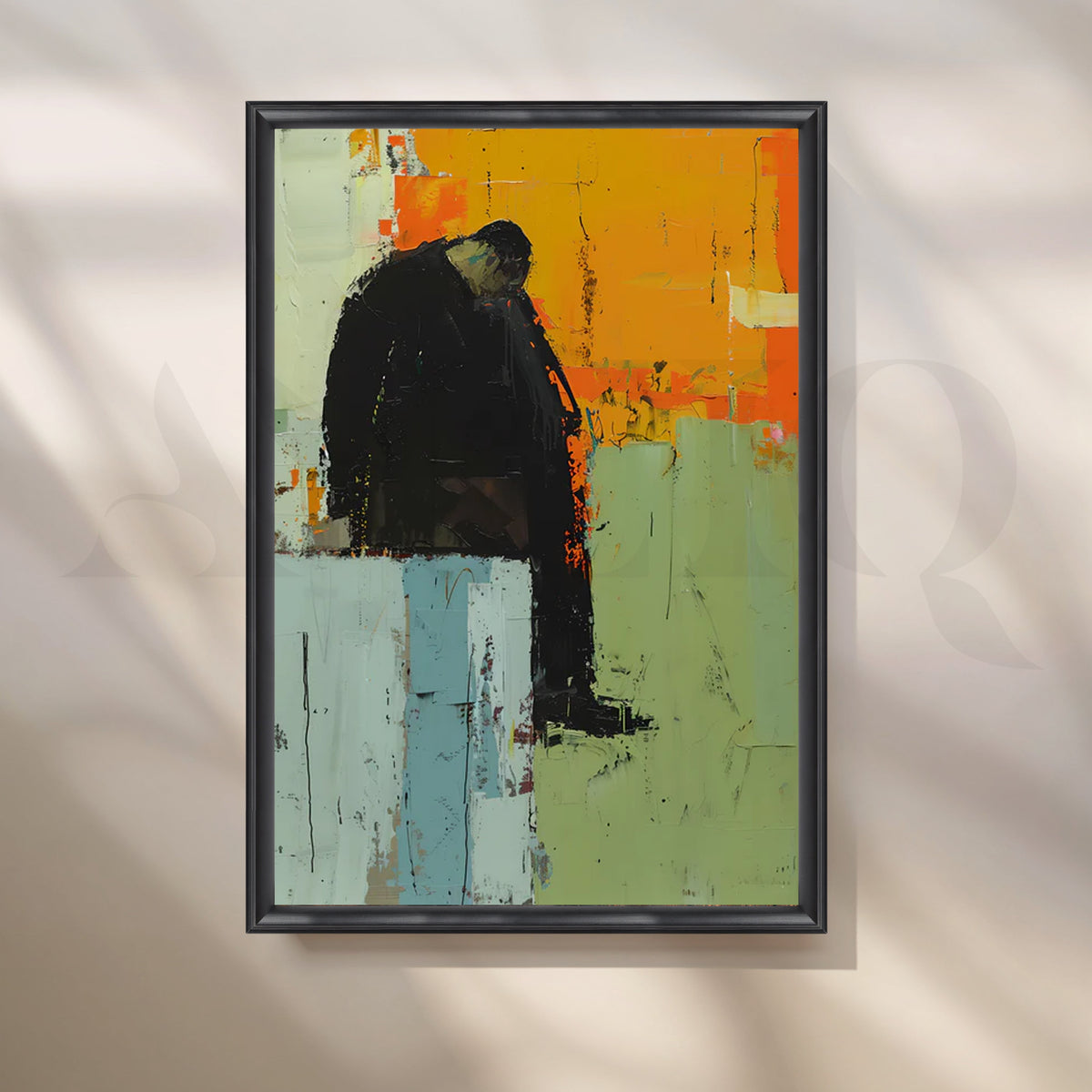 Ember Solitude Abstract Canvas Artwork – Asha Art Studio – Image 3