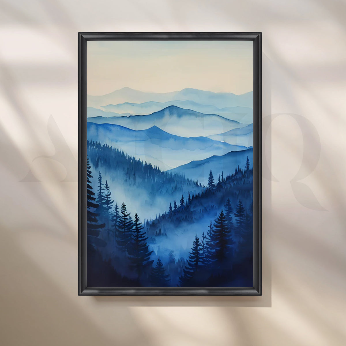 Indigo Mountain Mist Canvas Artwork – Asha Art Studio – Image 3