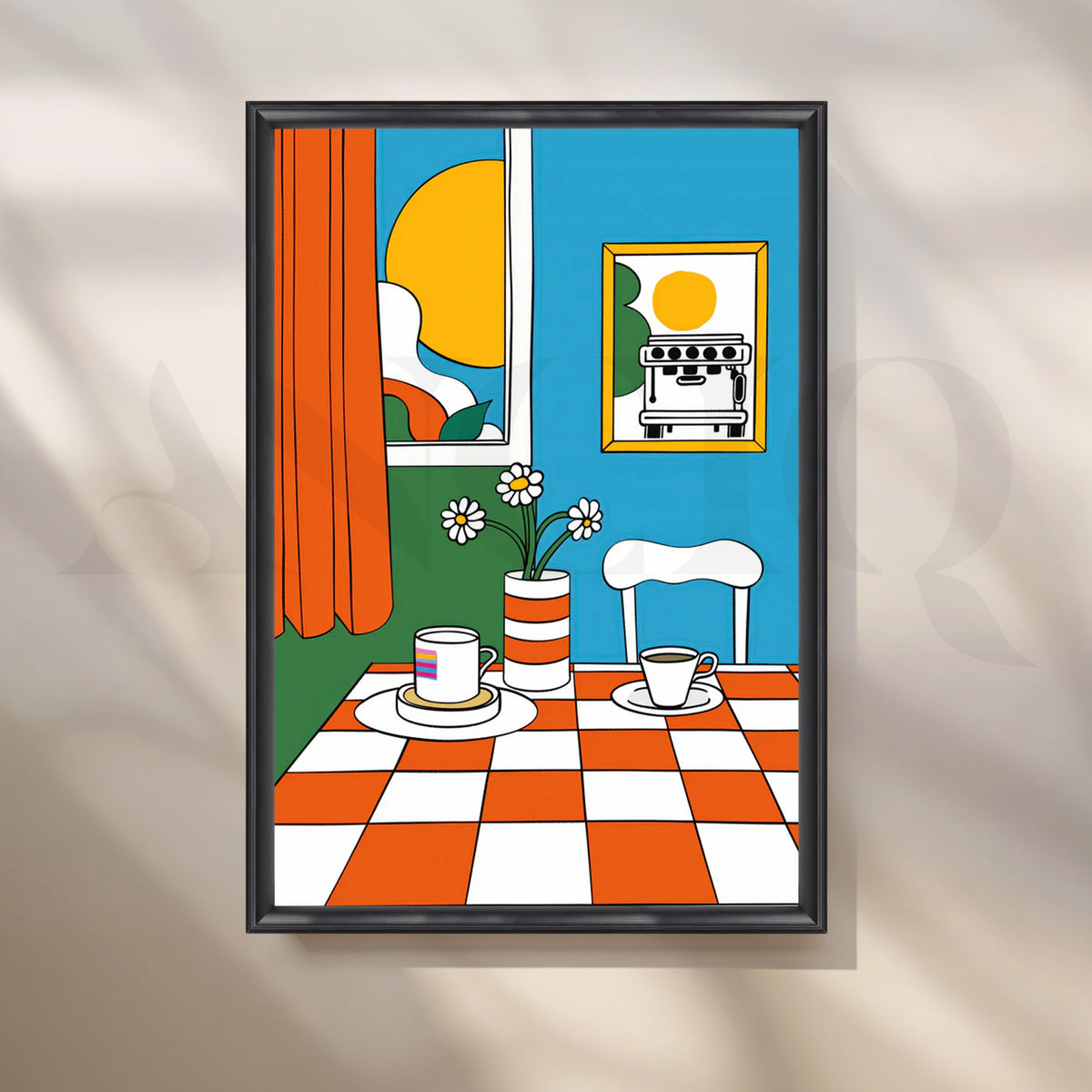 Sunny Café Morning Canvas Painting for Kitchen & Breakfast Nook – Asha Art Studio – Image 3