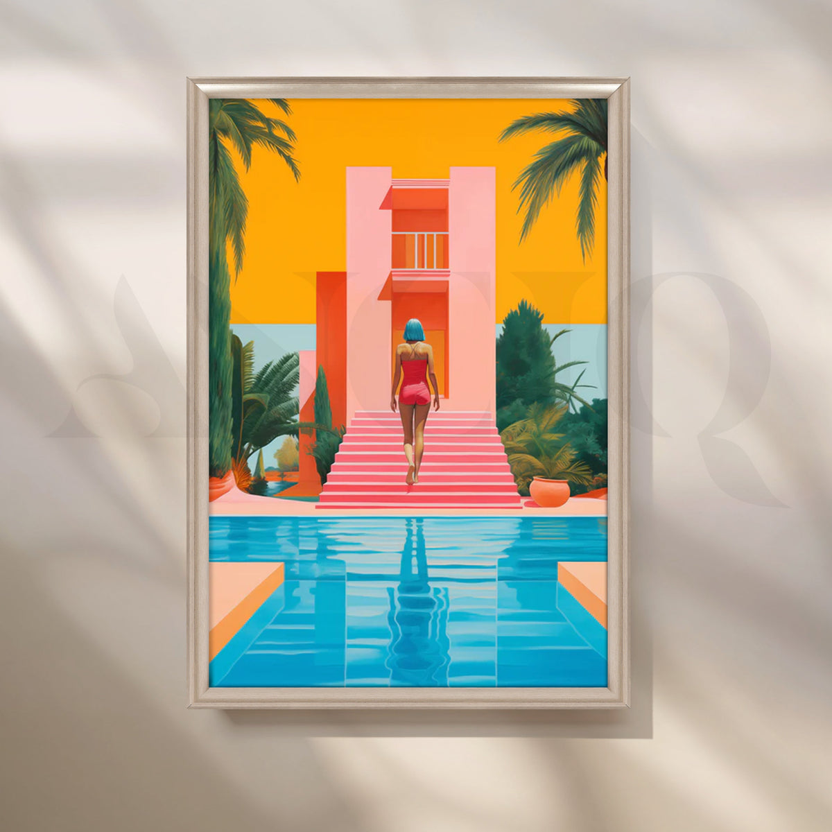 Tropical Modern Daydream’ Canvas for Bathroom – Asha Art Studio – Image 4