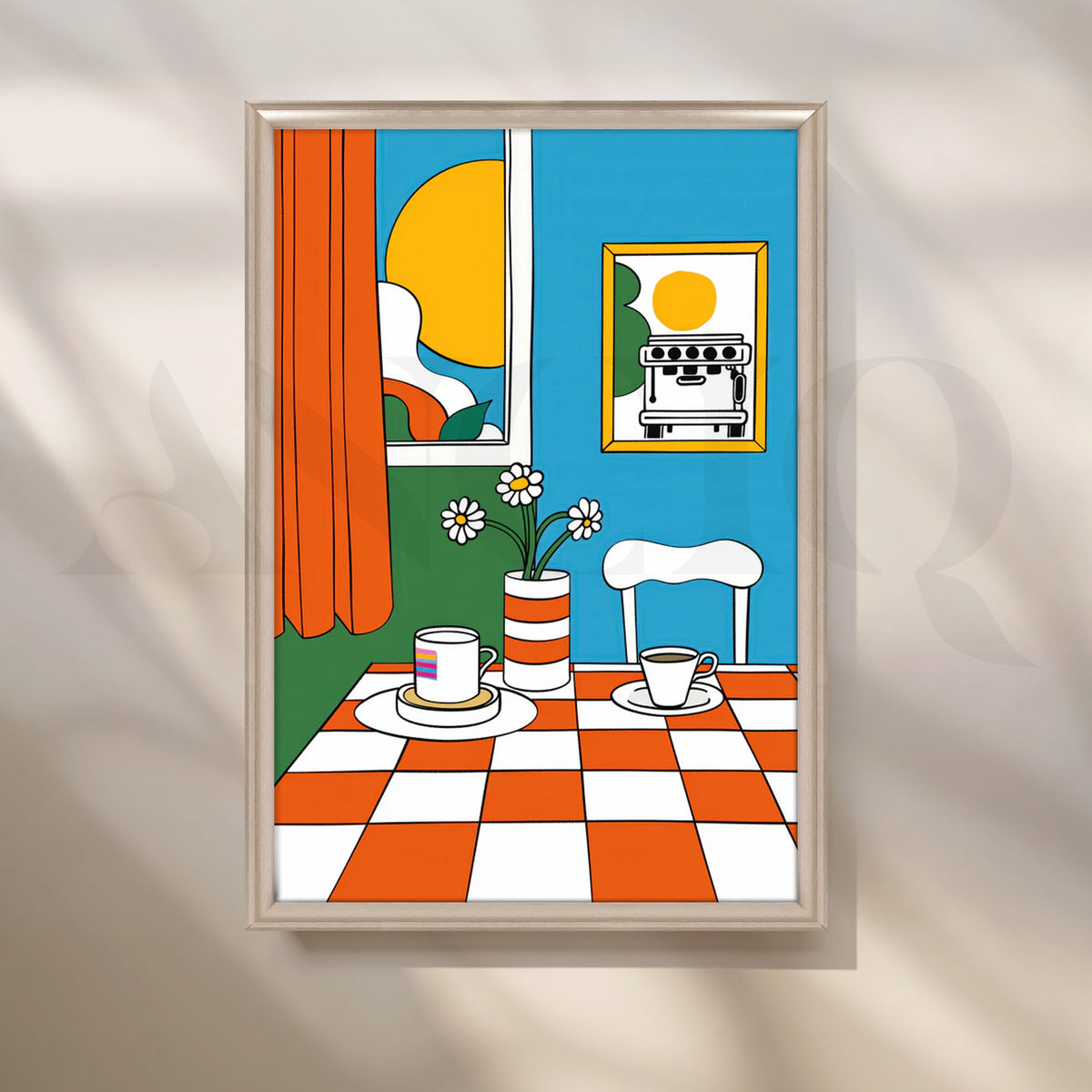 Sunny Café Morning Canvas Painting for Kitchen & Breakfast Nook – Asha Art Studio – Image 4