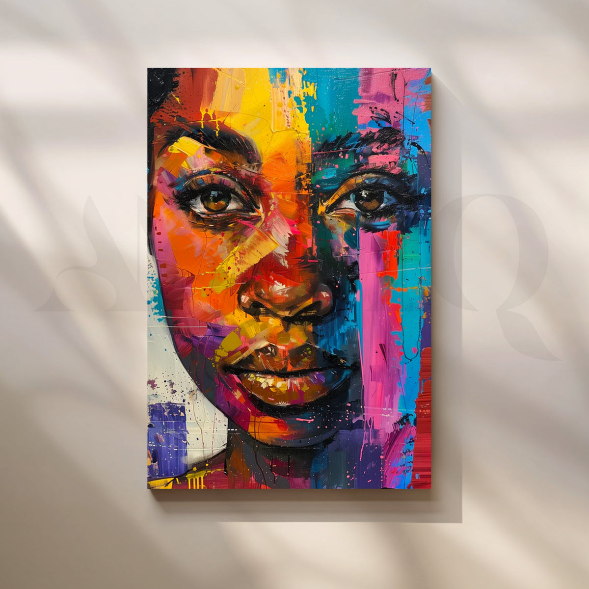 Sunset Walk Silhouette Canvas Painting for Entryway – Asha Art Studio