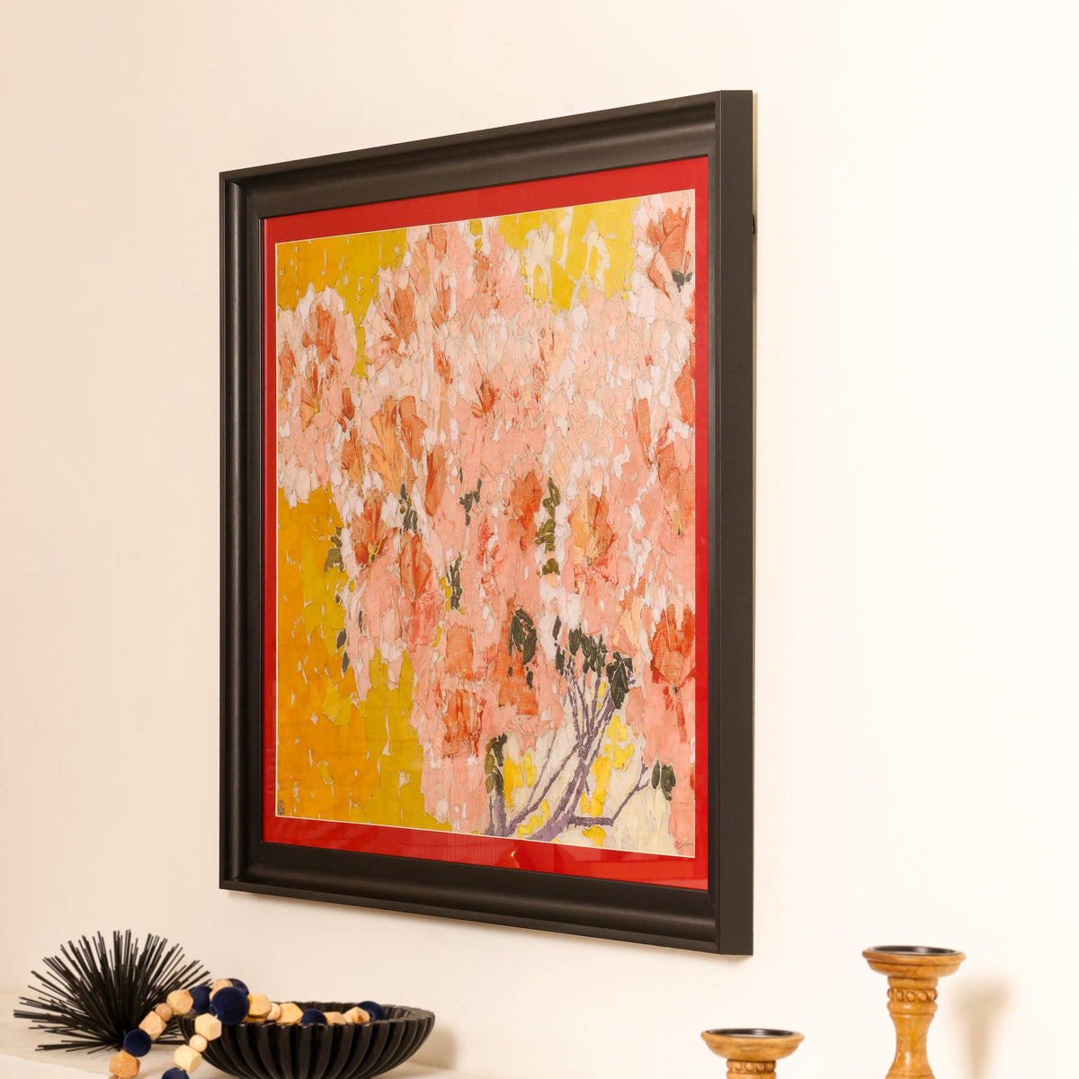 Blushing Blossom Garden Framed Artwork – Asha Art Studio – Image 4