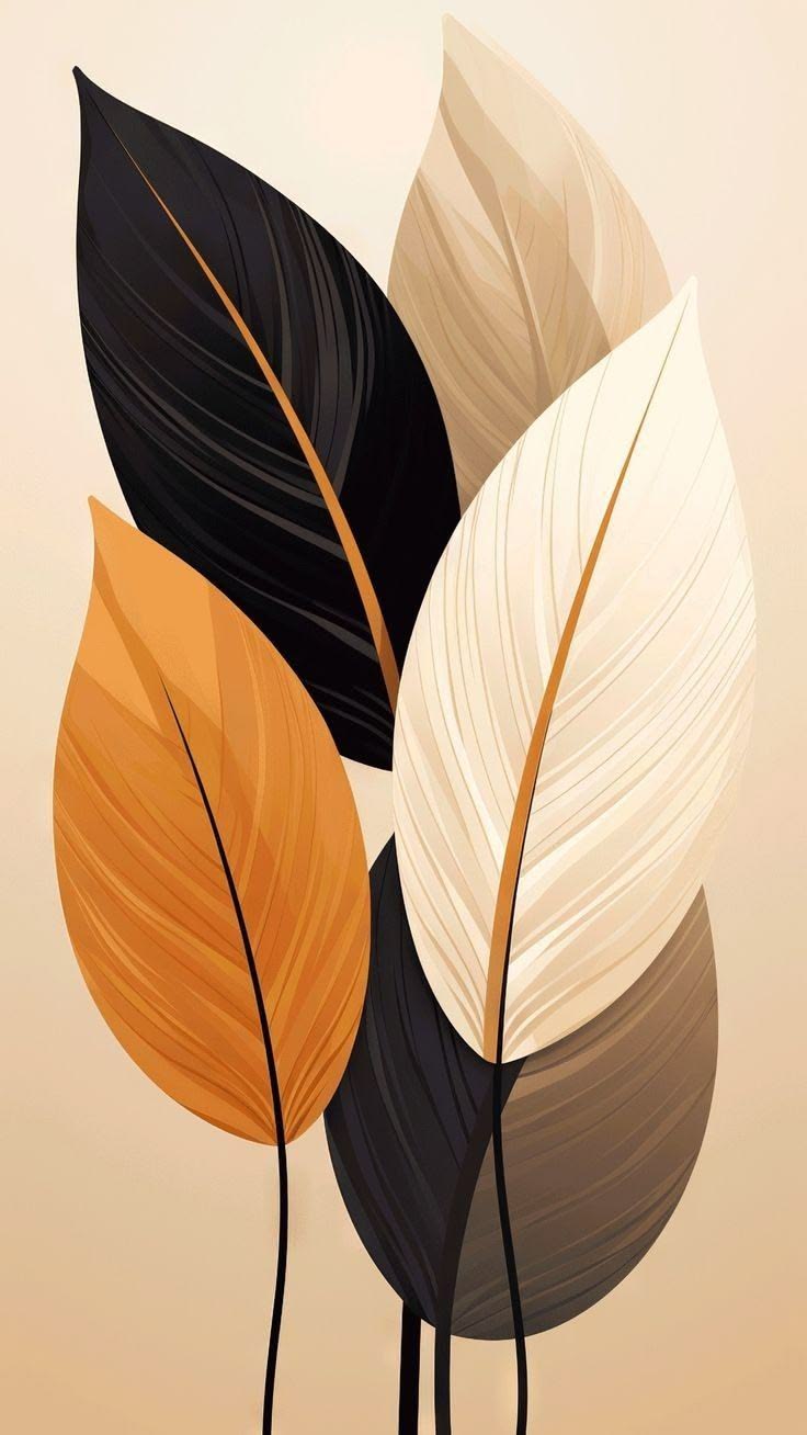 Harmony Leaves – Minimalist Botanical Canvas Wall Art