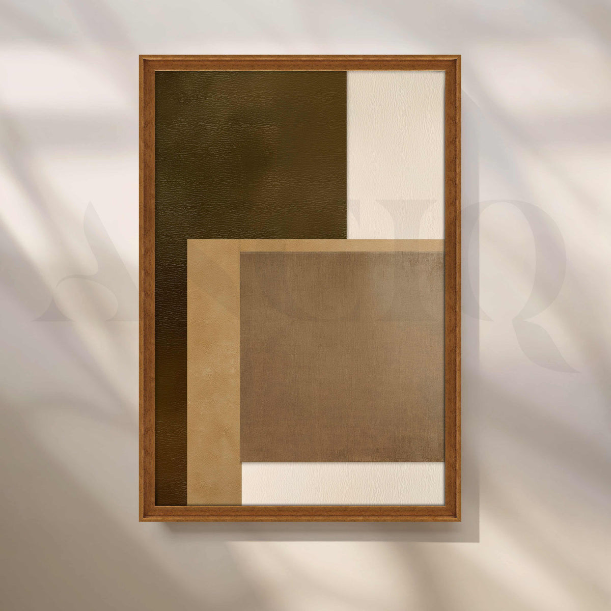 Brown and Beige Geometric Abstract Canvas Artwork – Asha Art Studio – Image 6