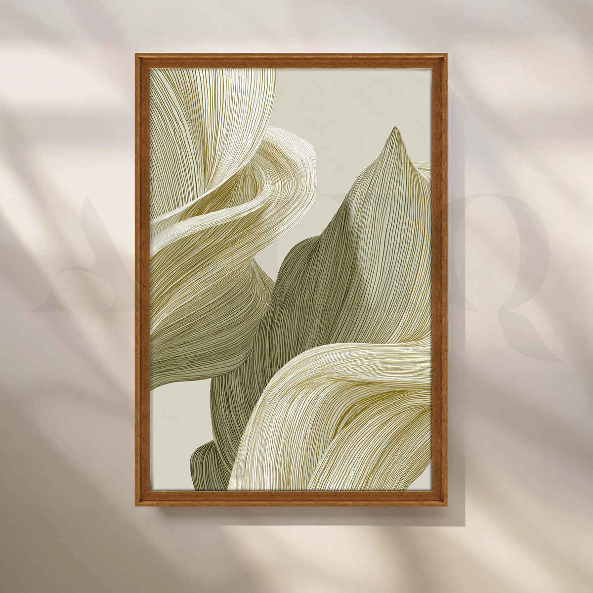 Olive and Ivory Organic Abstract Canvas Artwork – Asha Art Studio – Image 6