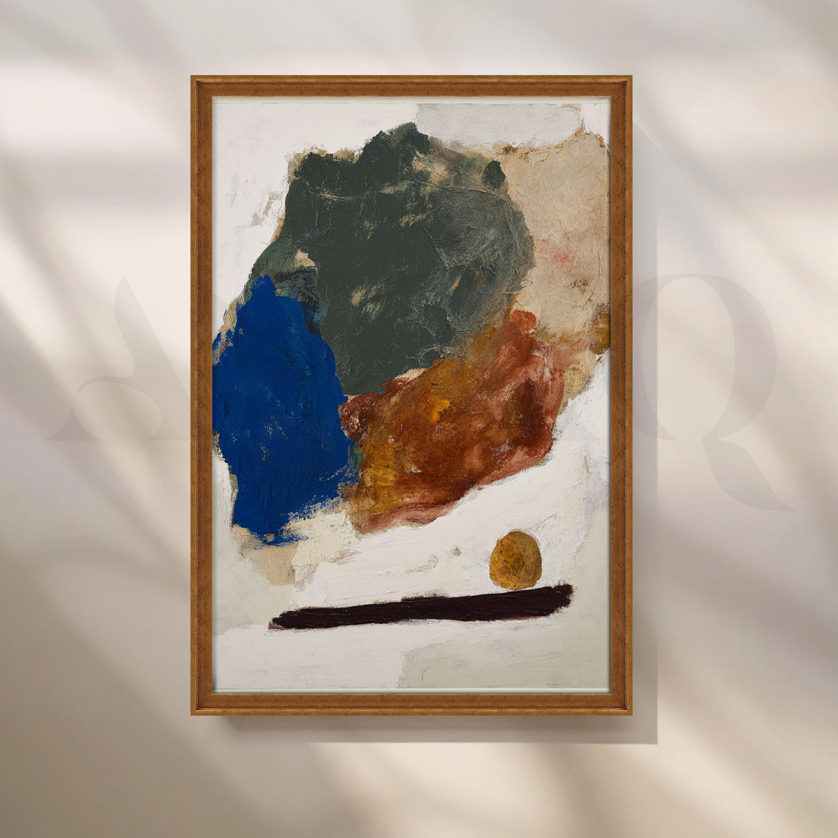 Organic Blue and Earth Tone Abstract Canvas Artwork – Asha Art Studio – Image 6