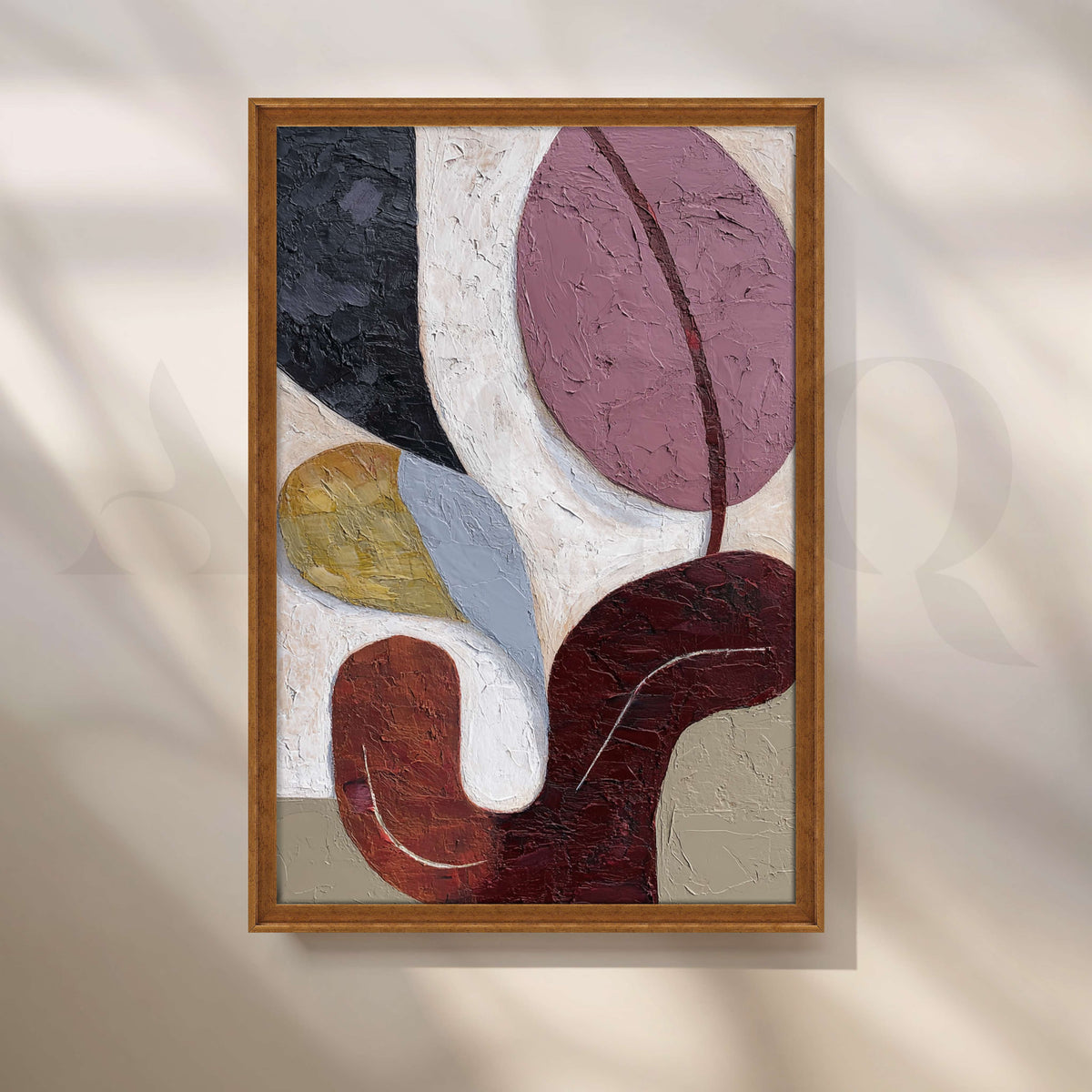 Textured Burgundy and Mauve Abstract Canvas Artwork – Asha Art Studio – Image 6