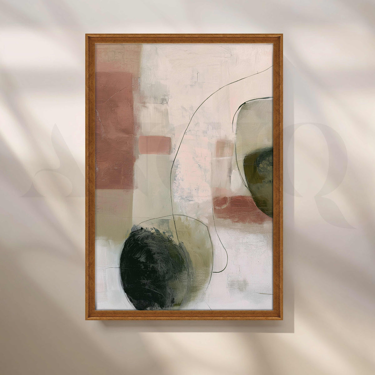 Blush and Sage Abstract Canvas Artwork – Asha Art Studio – Image 6