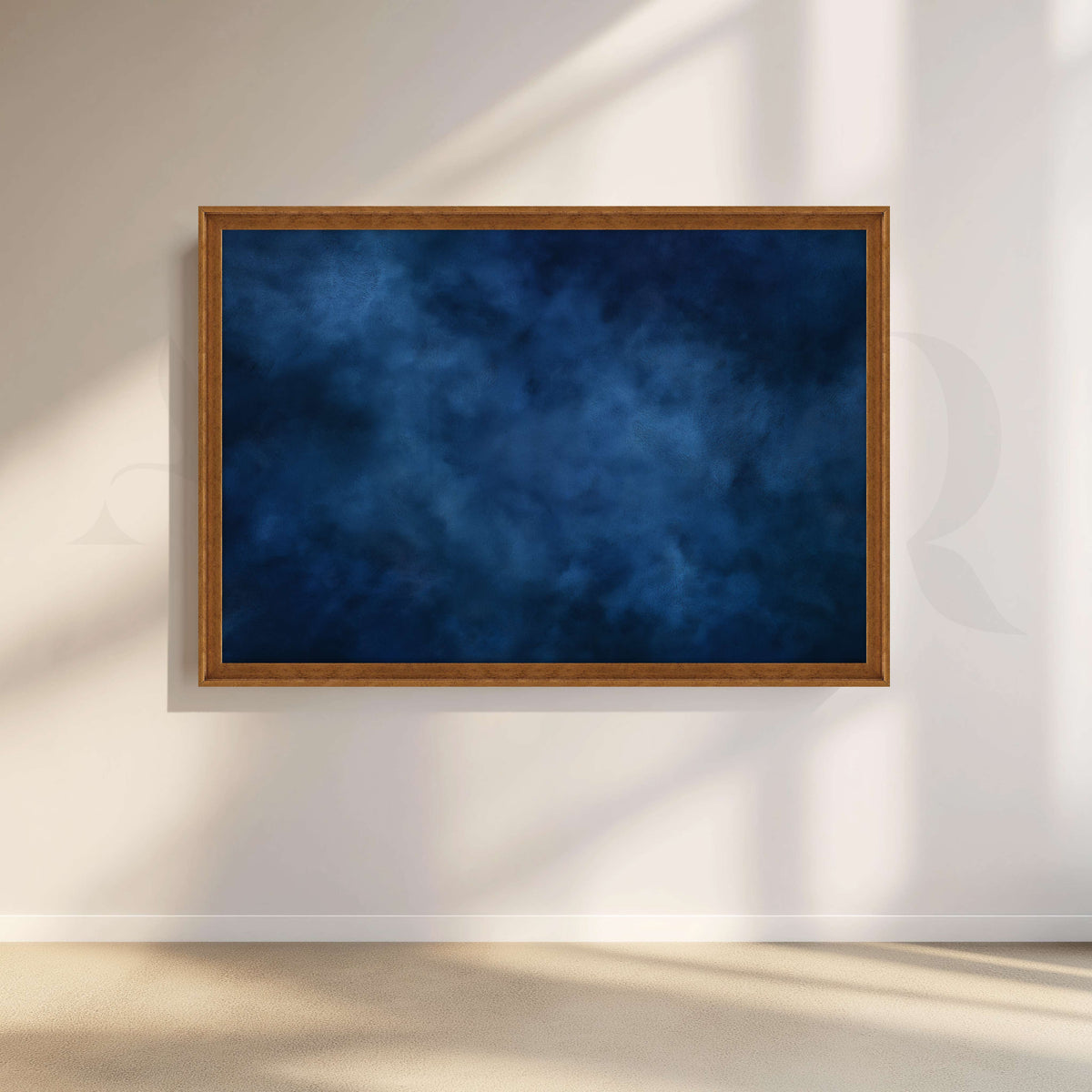 Deep Blue Textured Abstract Canvas Artwork – Asha Art Studio – Image 6