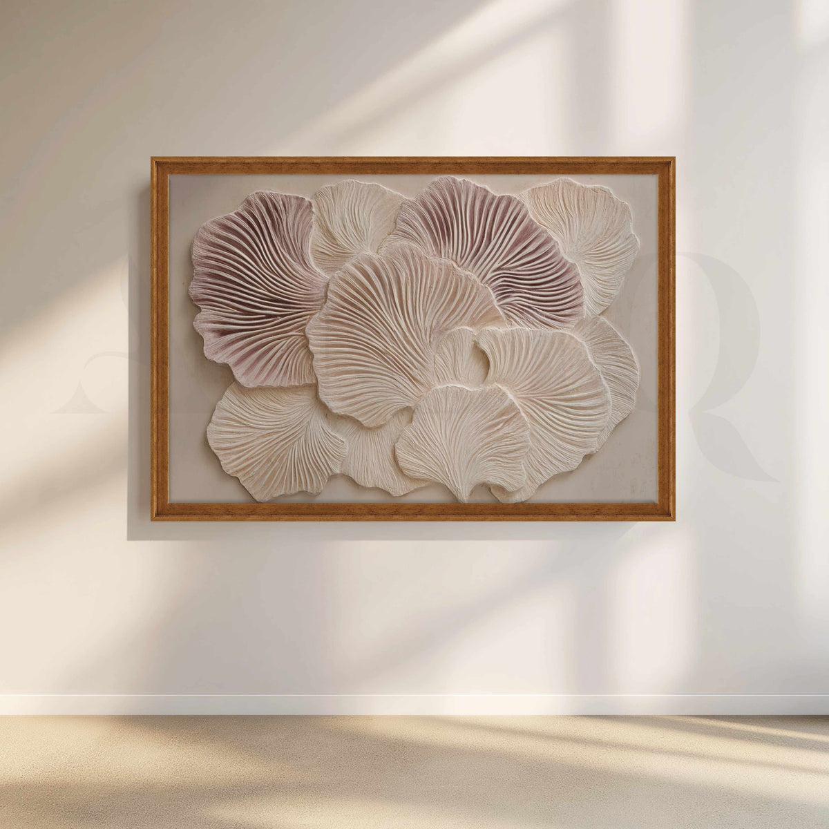 Sculptural Floral Relief Canvas Artwork in Soft Neutral Tones – Asha Art Studio – Image 6