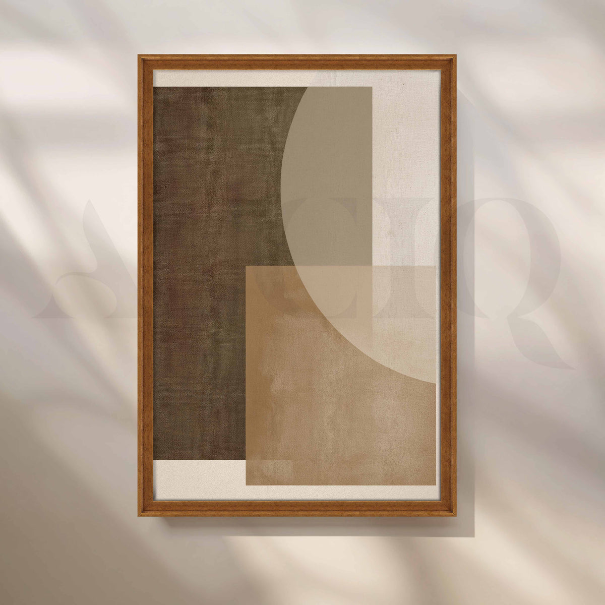 Minimal Brown and Beige Geometric Abstract Canvas Artwork – Asha Art Studio – Image 6