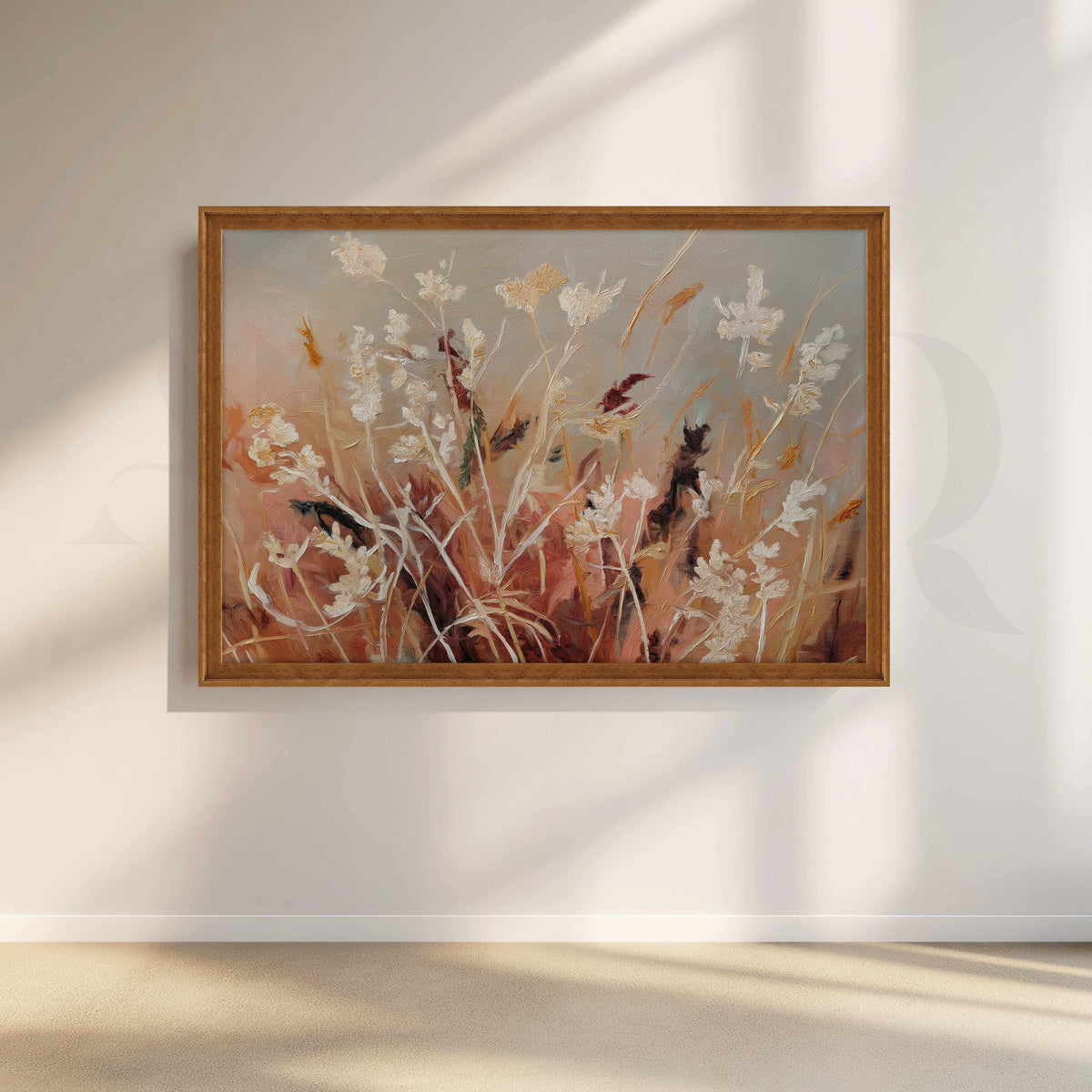 Soft Floral Field Canvas Artwork in Neutral – Asha Art Studio – Image 6