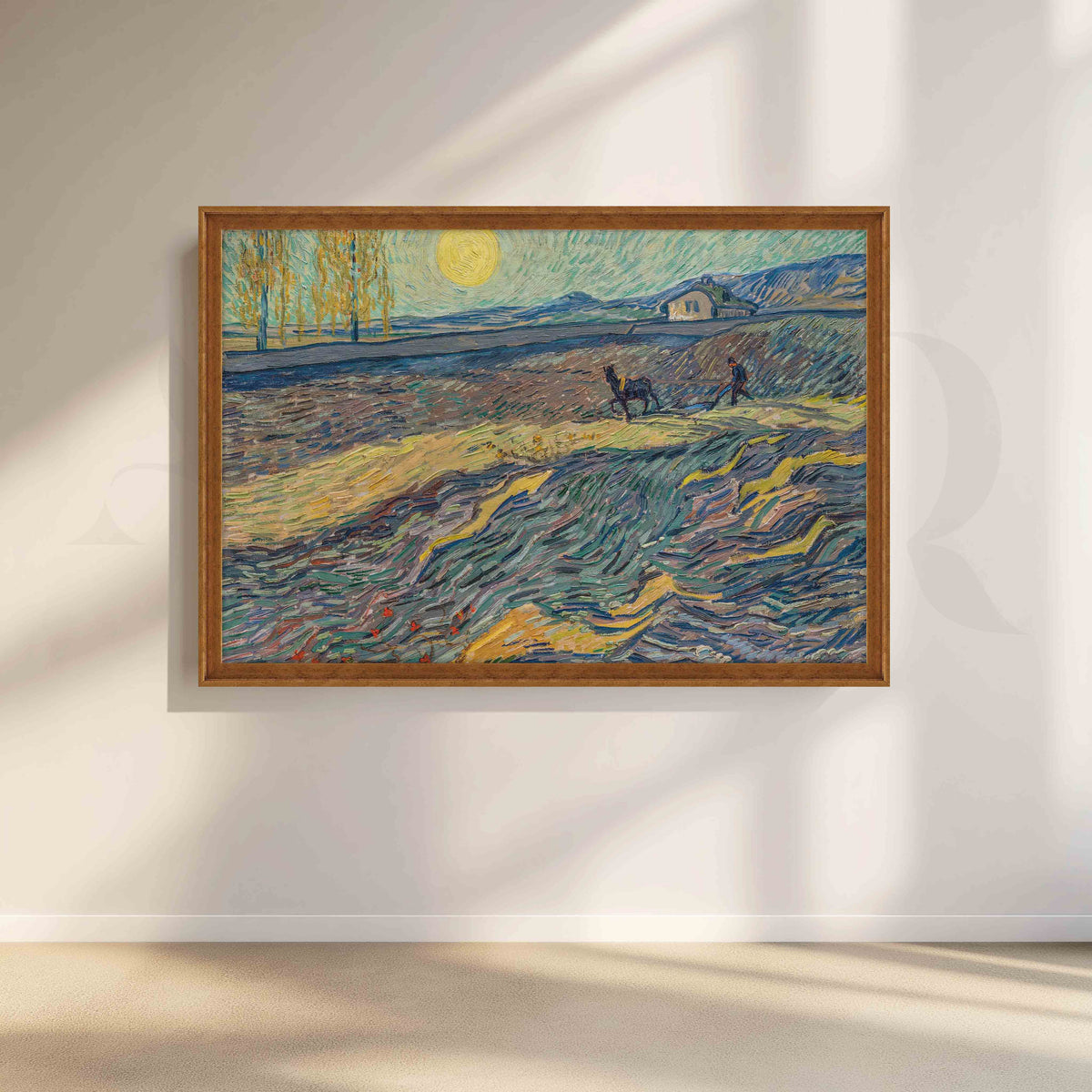 Moonlit Ploughed Fields Post-Impressionist Canvas Artwork – Asha Art Studio – Image 6