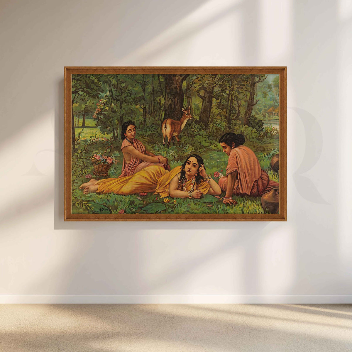 Shakuntala Patra Lekhan by Raja Ravi Varma Artwork – Asha Art Studio – Image 6