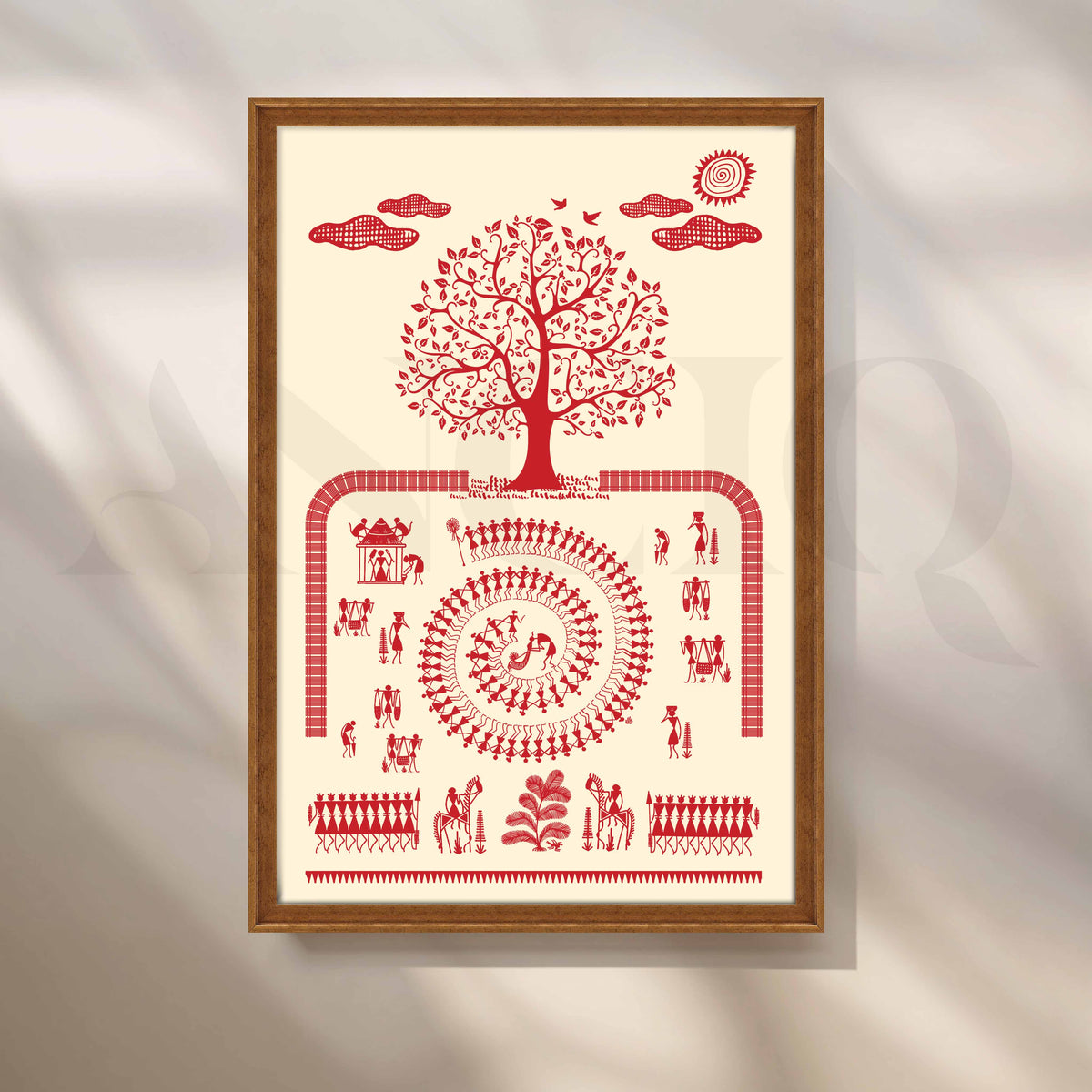 Warli Tree of Life Canvas Wall Artwork – Asha Art Studio – Image 6