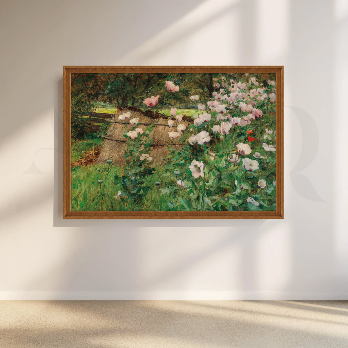 White Wildflowers & Haystack Canvas Artwork – Asha Art Studio – Image 6