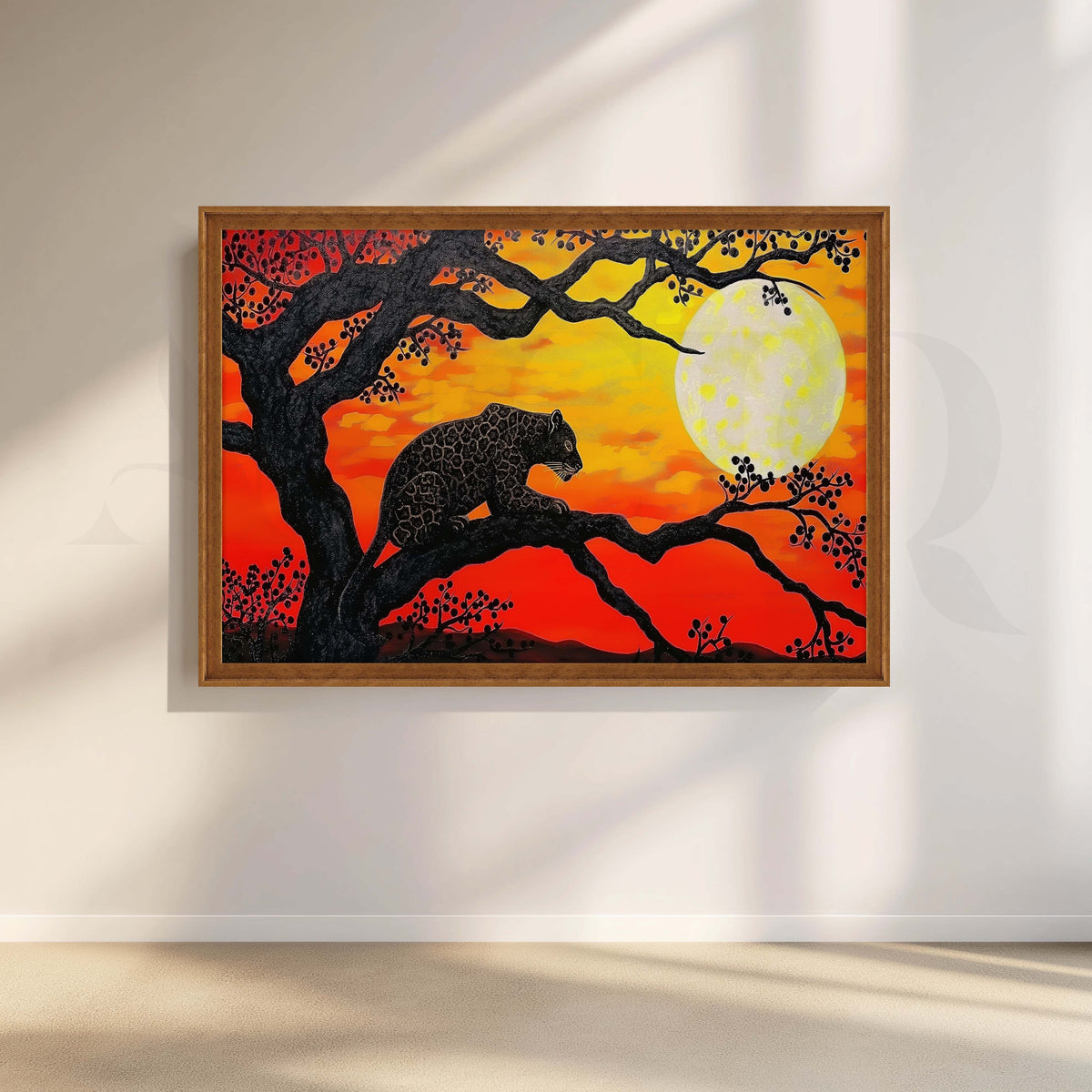 Leopard Under Moon Canvas Artwork – Asha Art Studio – Image 6