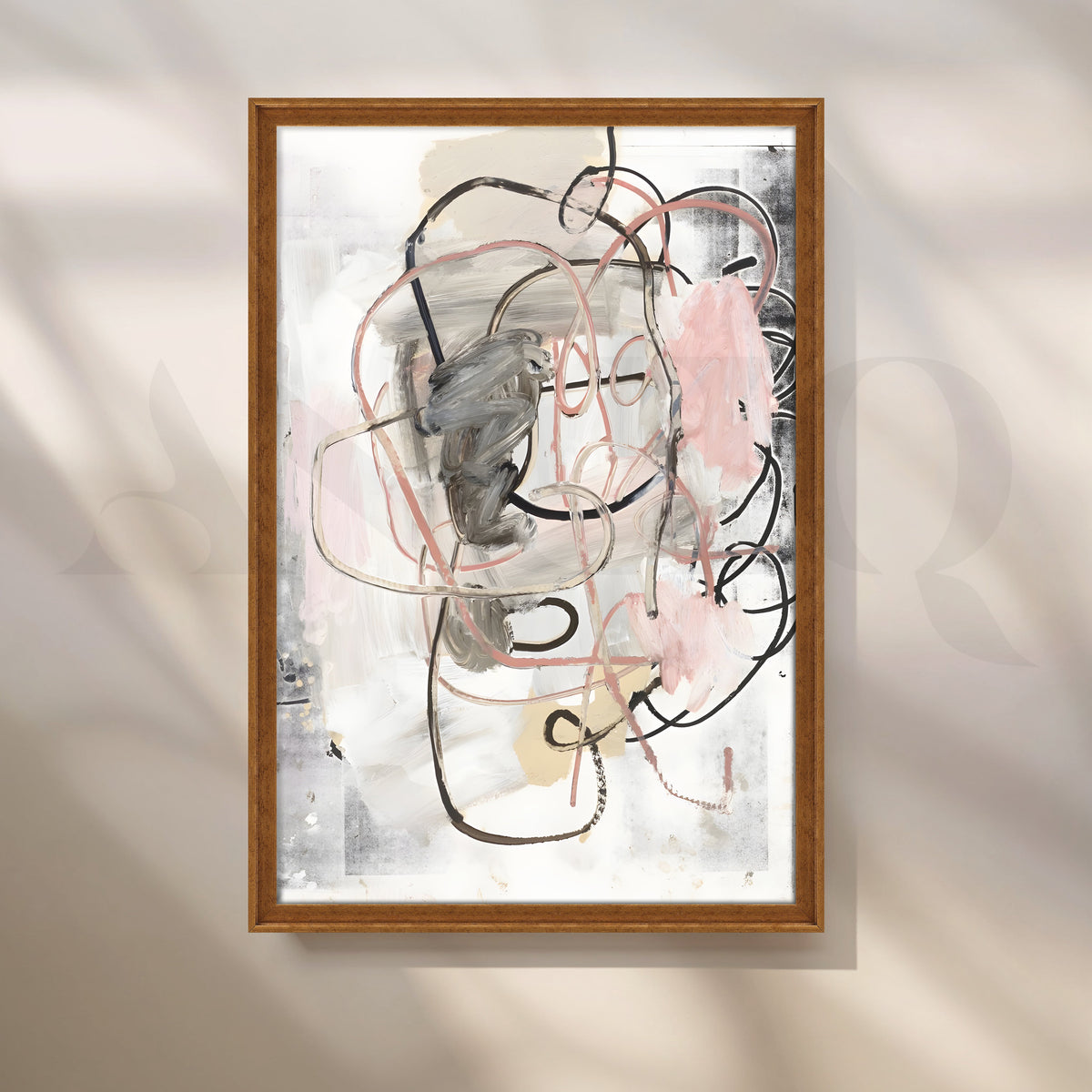 Soft Blush and Grey Abstract Canvas Artwork – Asha Art Studio – Image 6