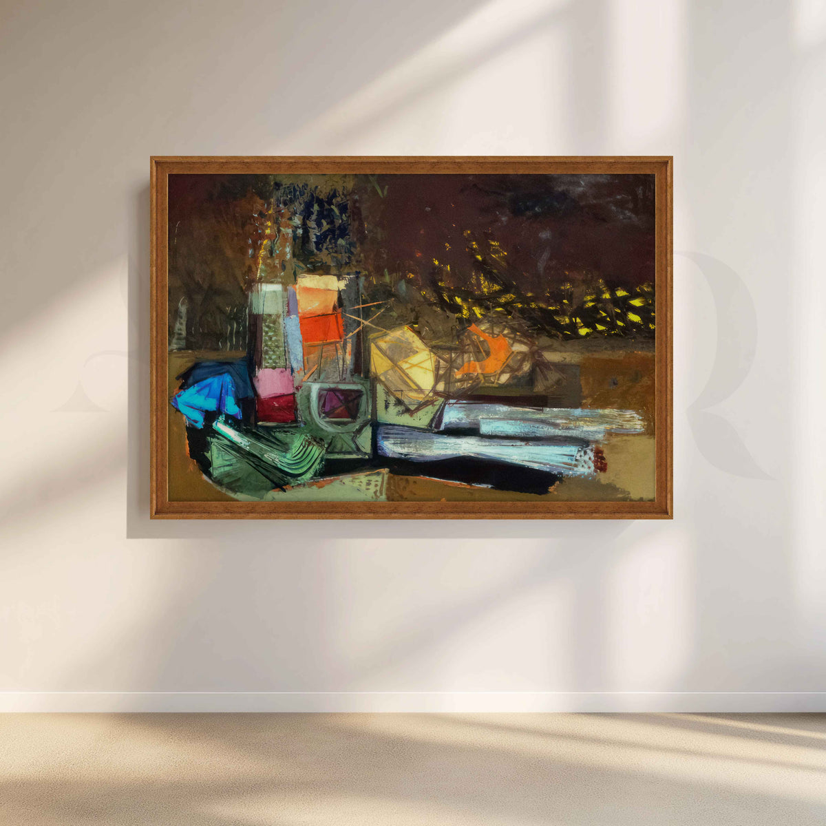 Moody Abstract Cityscape Canvas Artwork – Asha Art Studio – Image 6