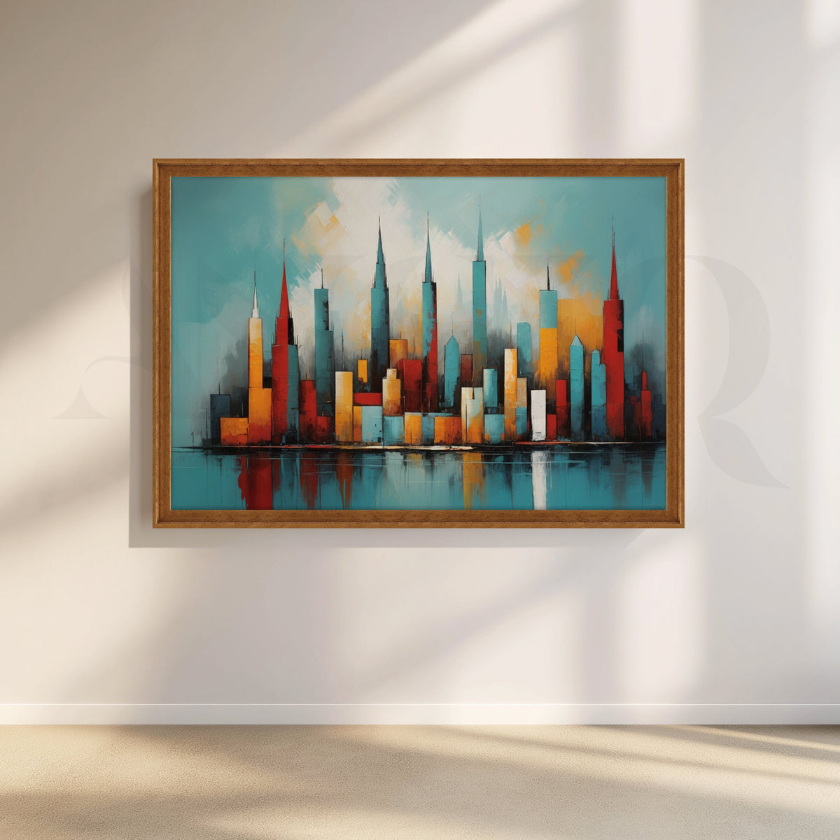 Modern Abstract City Skyline Canvas Artwork – Asha Art Studio – Image 6