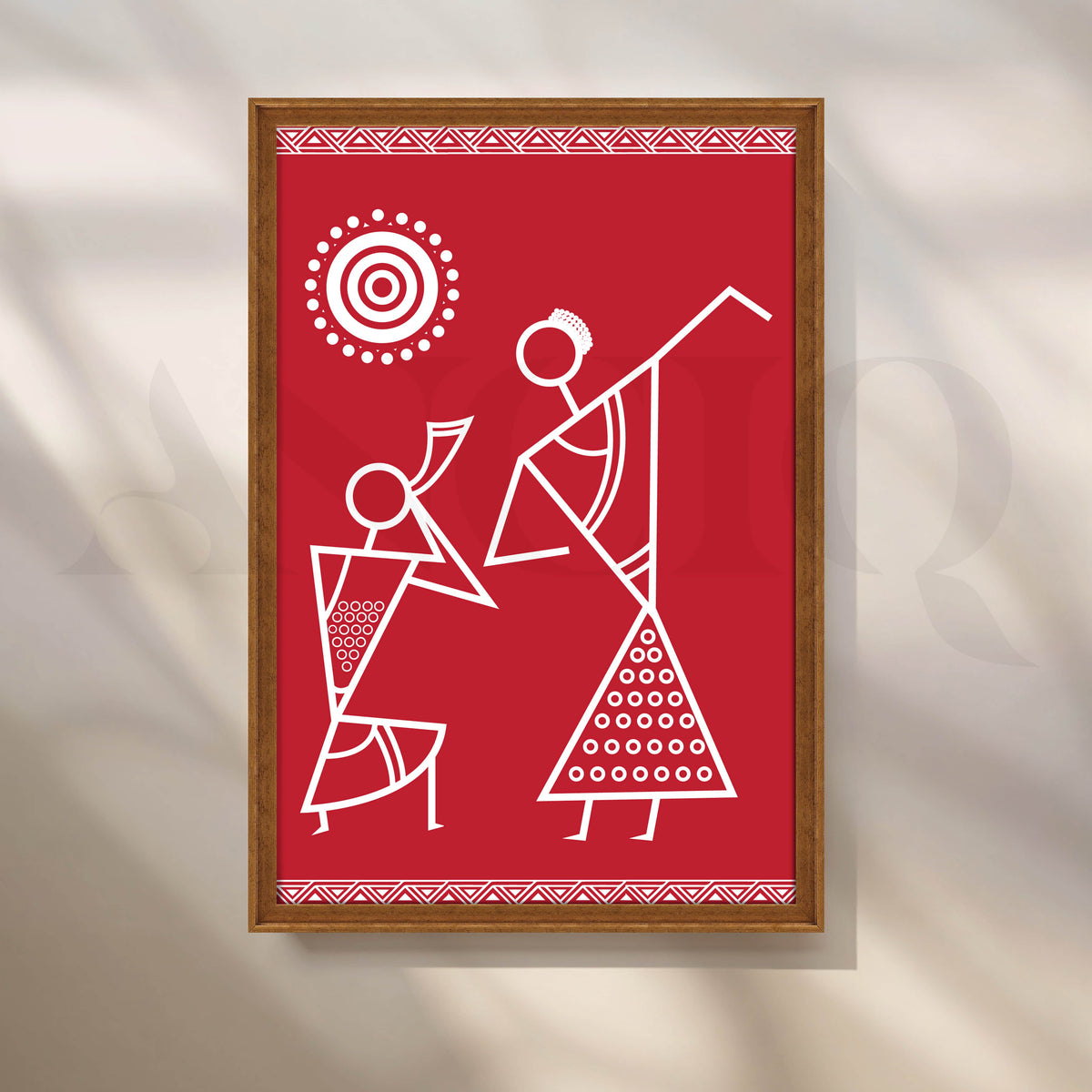 Minimal Warli Tribal Couple Artwork – Asha Art Studio – Image 6