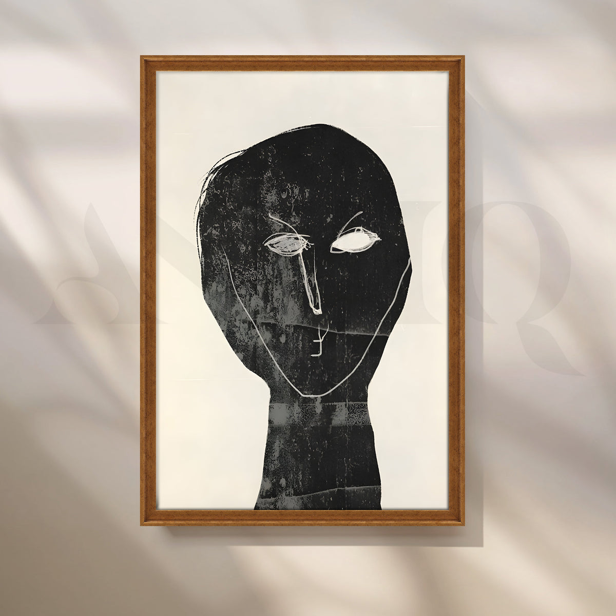 Black Abstract Face Canvas Artwork – Asha Art Studio – Image 6