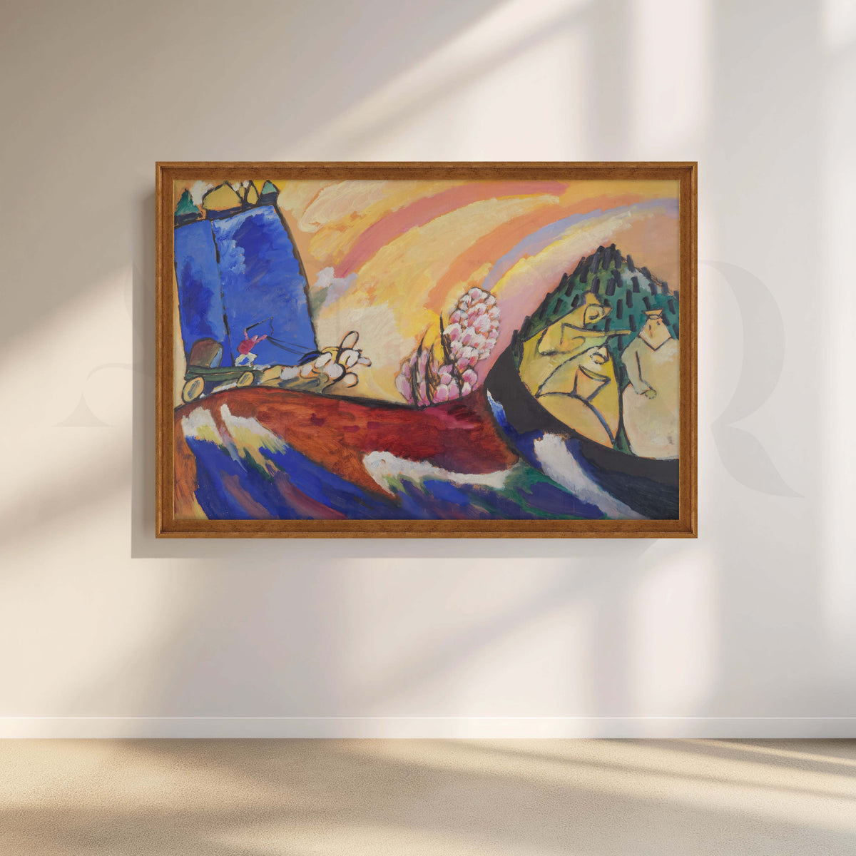 Colorful Abstract Village Landscape Canvas Artwork – Asha Art Studio – Image 6