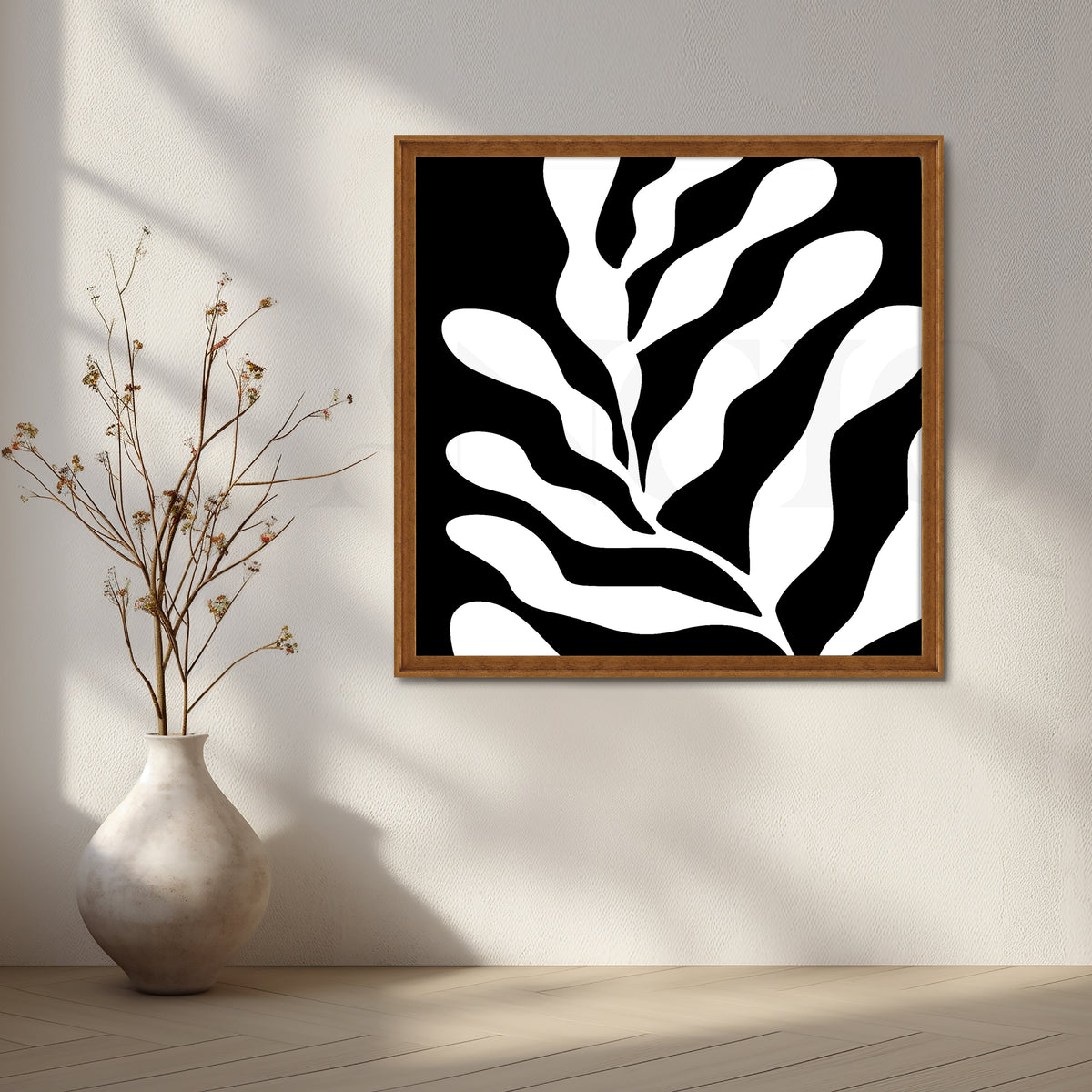 Monochrome Organic Patterns in Fluid Black and White Design – Asha Art Studio – Image 4