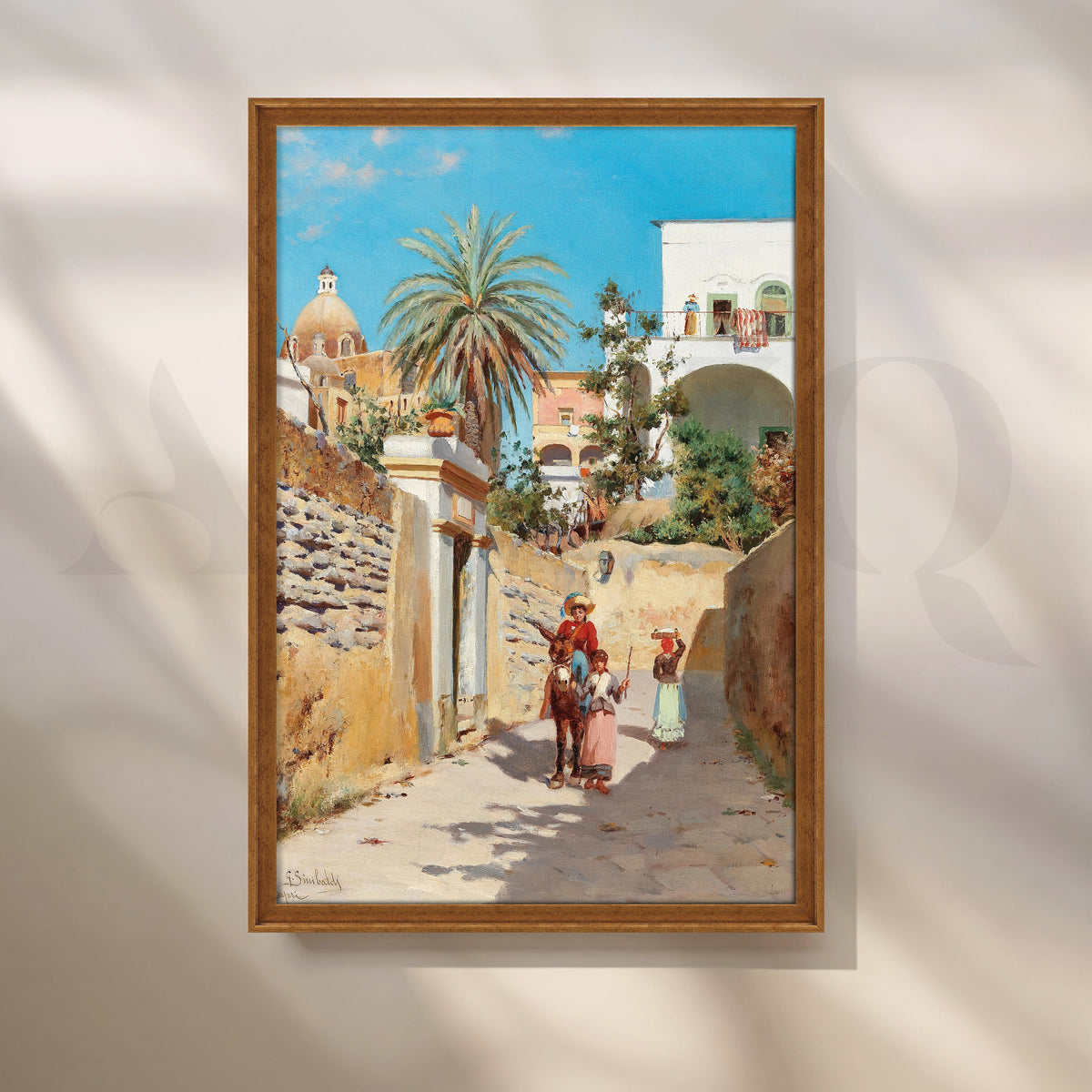 Mediterranean Village Street Canvas Artwork – Asha Art Studio – Image 6