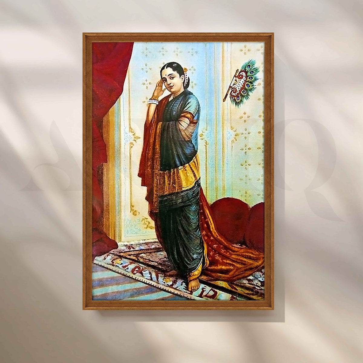Radha In The Moonlight by Raja Ravi Varma Canvas Artwork – Asha Art Studio – Image 6