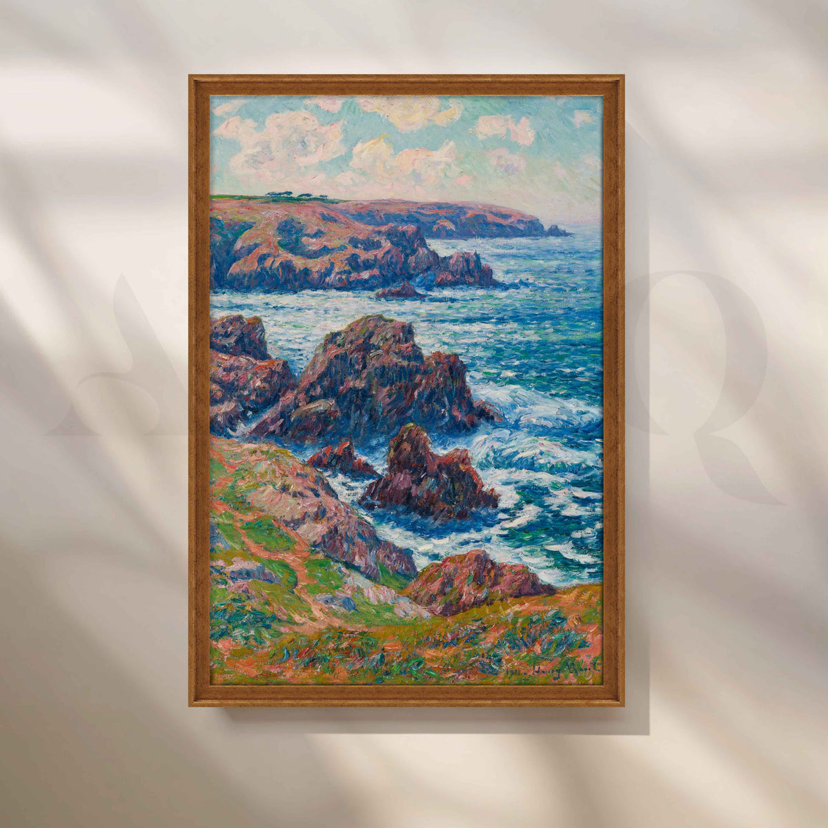 Henri Moret Rocky Coastal Seascape Canvas Artwork – Asha Art Studio – Image 6
