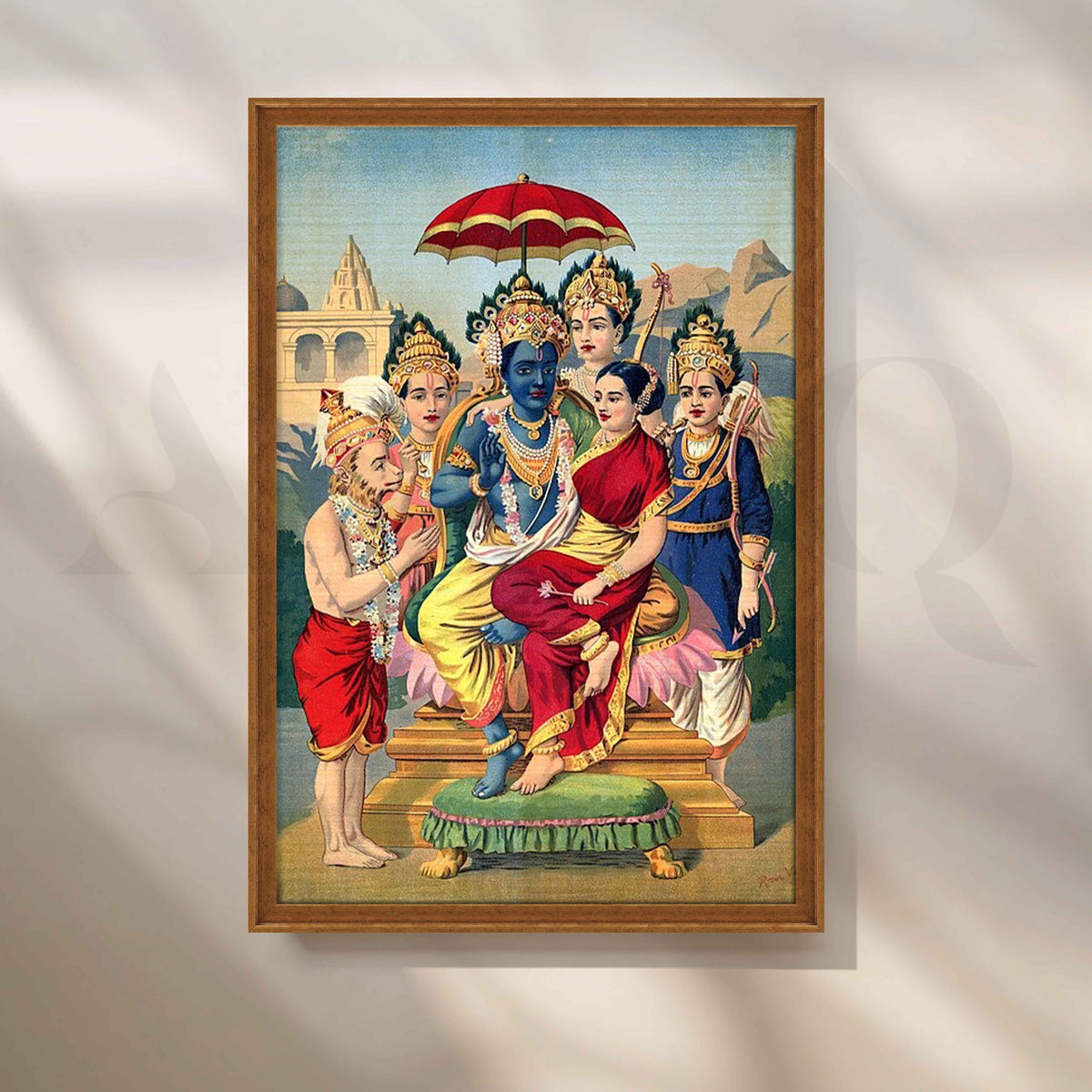 Sri Rama Pattabhishek by Raja Ravi Varma Canvas Artwork – Asha Art Studio – Image 6