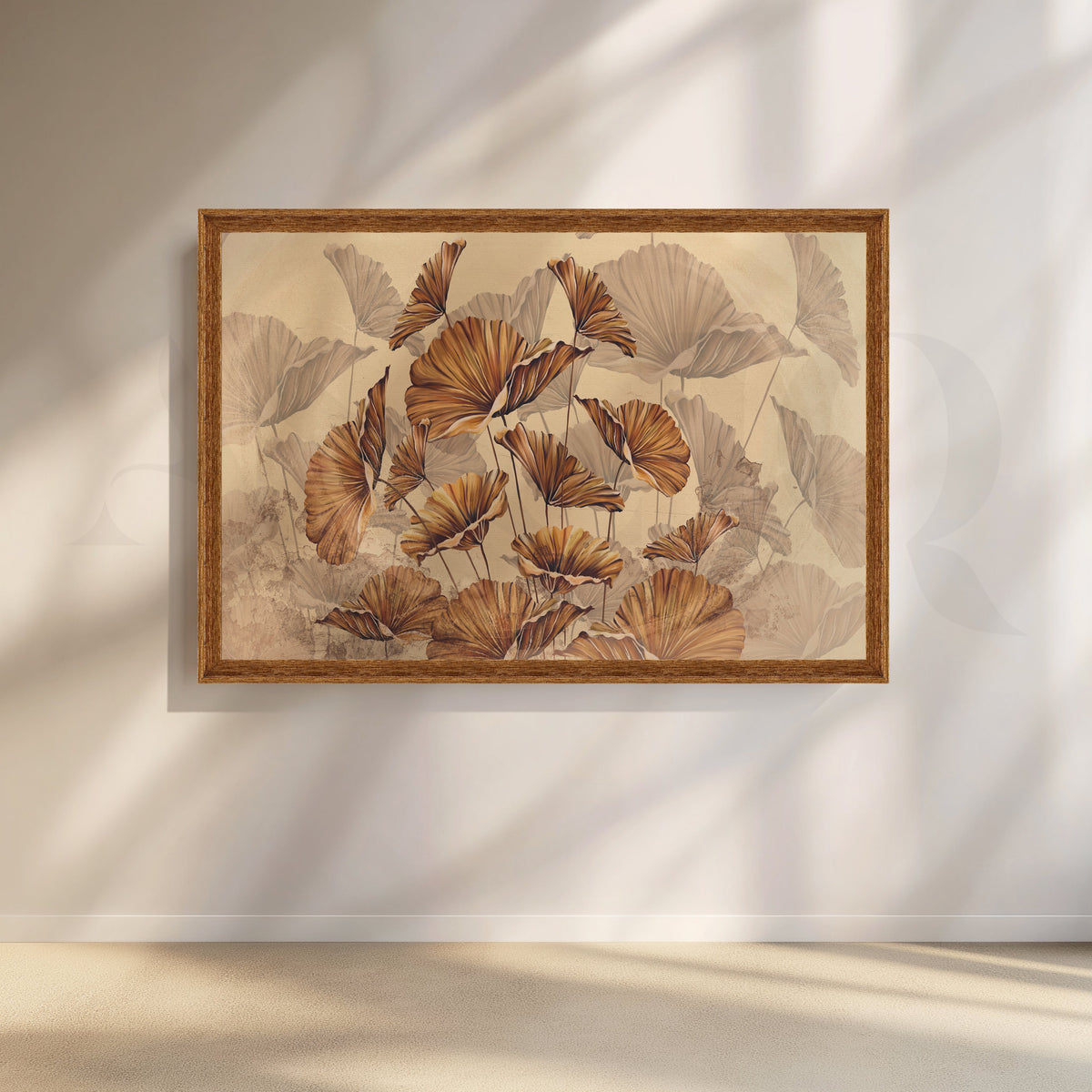 Golden Ginkgo Elegance Floral Artwork – Asha Art Studio – Image 6