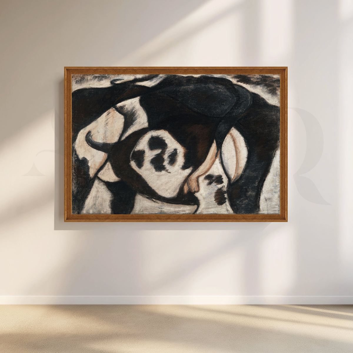 Black & White Cow Canvas Artwork – Asha Art Studio – Image 6