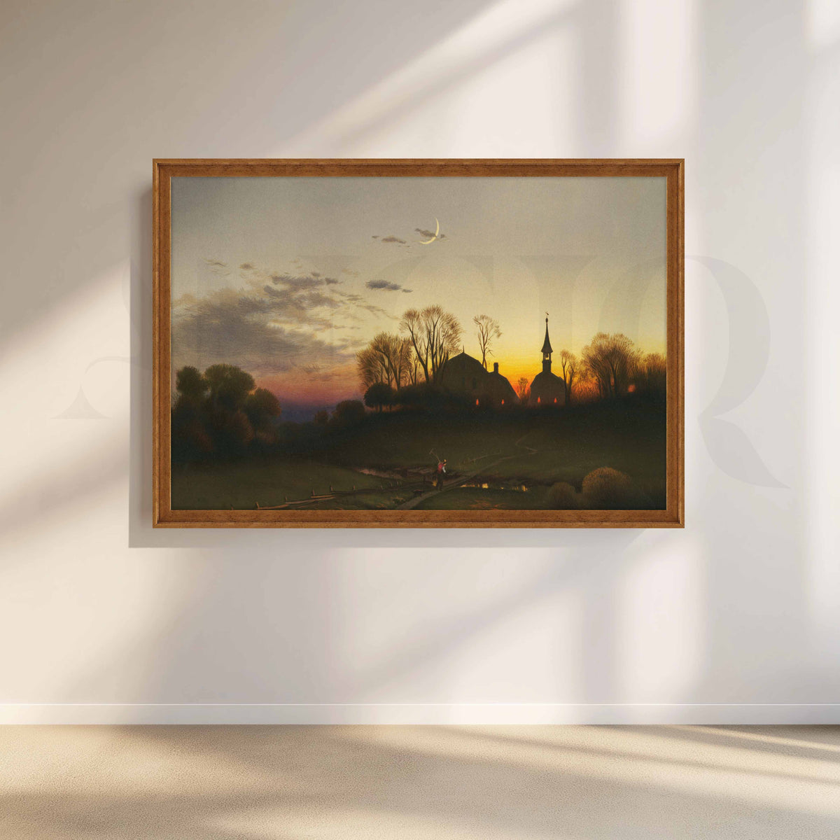Twilight Countryside Chapel Canvas Artwork – Asha Art Studio – Image 6