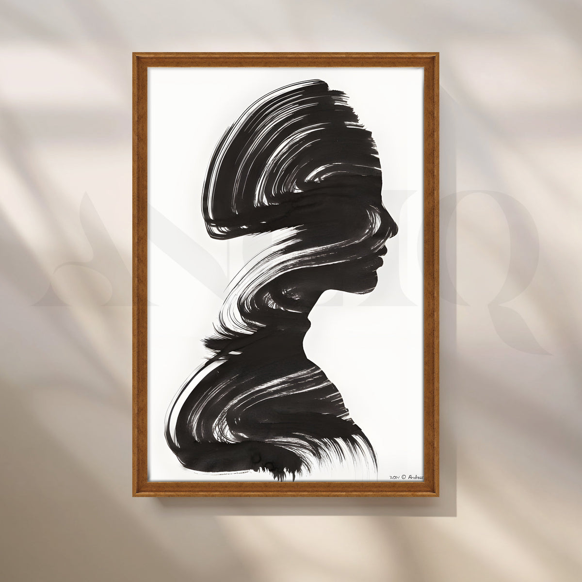 Minimalist Black Silhouette Portrait Canvas Artwork – Asha Art Studio – Image 6