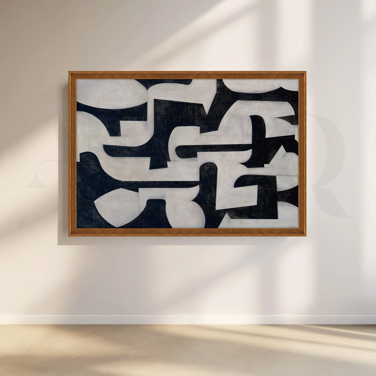 Monochrome Geometric Canvas Artwork – Asha Art Studio – Image 6
