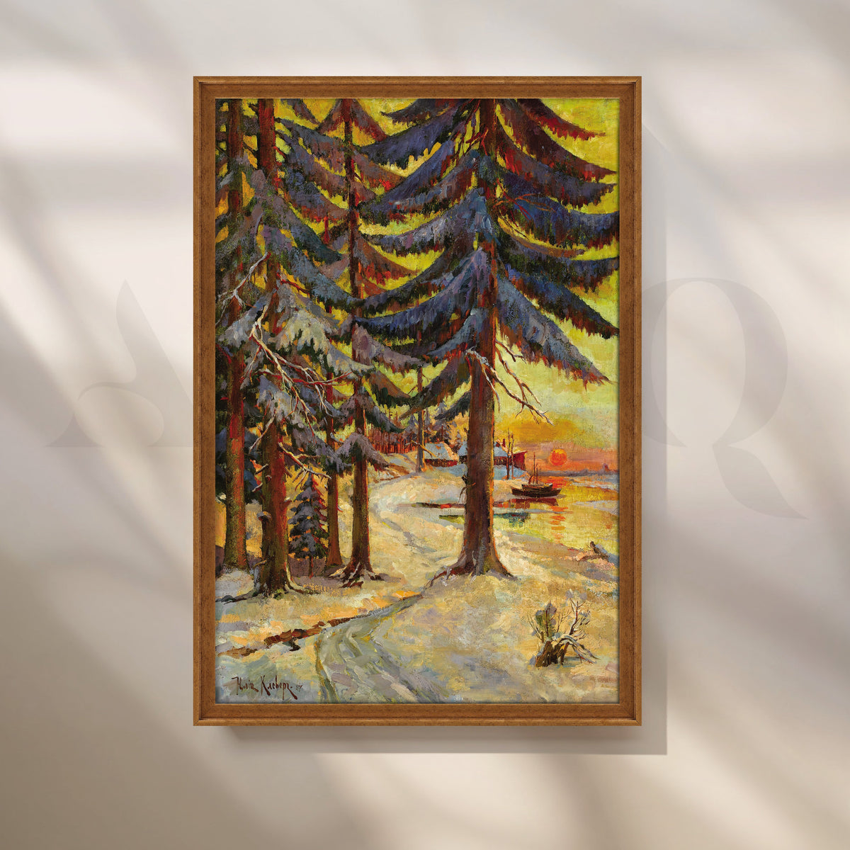 Sunset Pine Forest Canvas Artwork – Asha Art Studio – Image 6