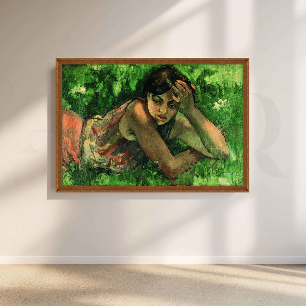Reclining Woman by Amrita Sher-Gil Canvas Artwork – Asha Art Studio – Image 6