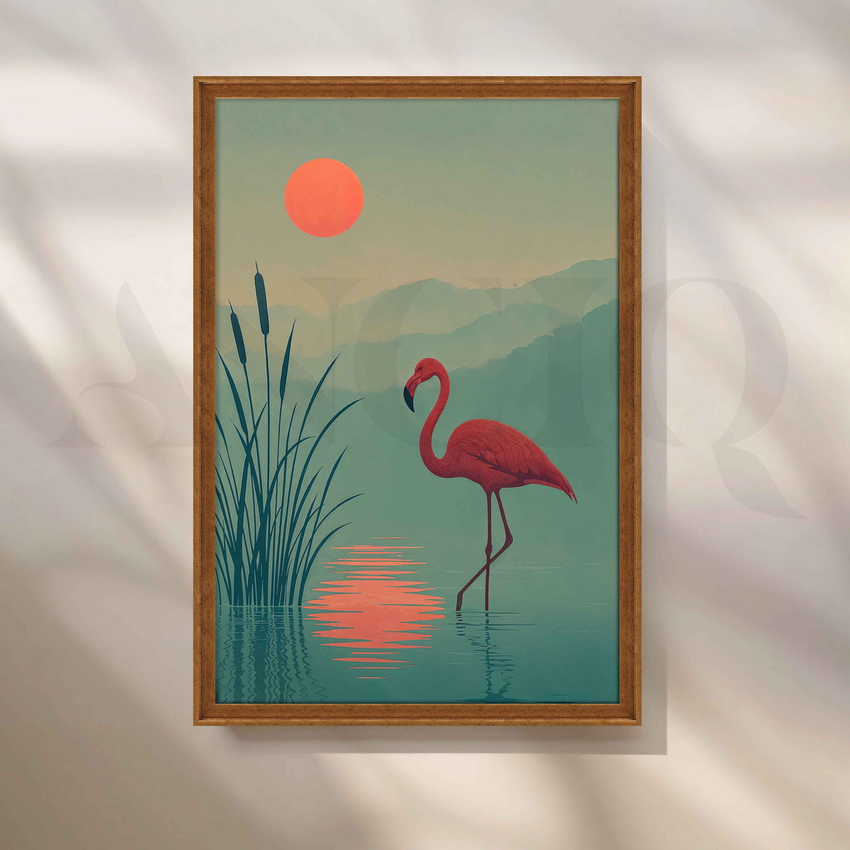 Minimalist Flamingo Sunset Canvas Artwork – Asha Art Studio – Image 6