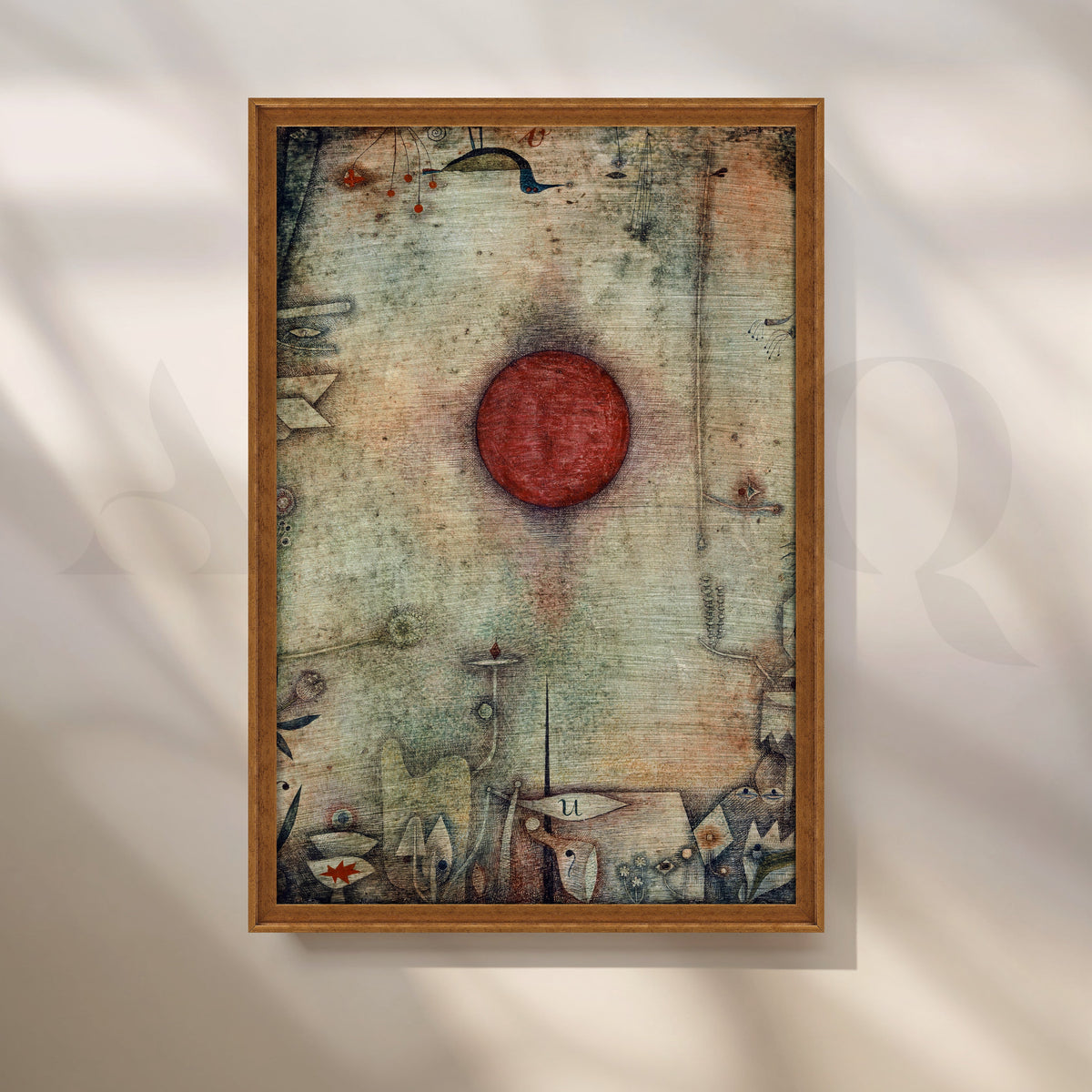 Surreal Red Sun Abstract Canvas Artwork – Asha Art Studio – Image 6