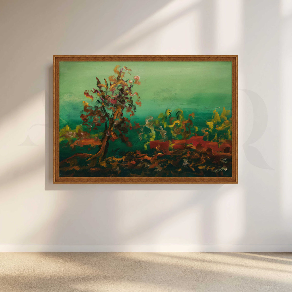 Moody Green Landscape Canvas Artwork – Asha Art Studio – Image 6