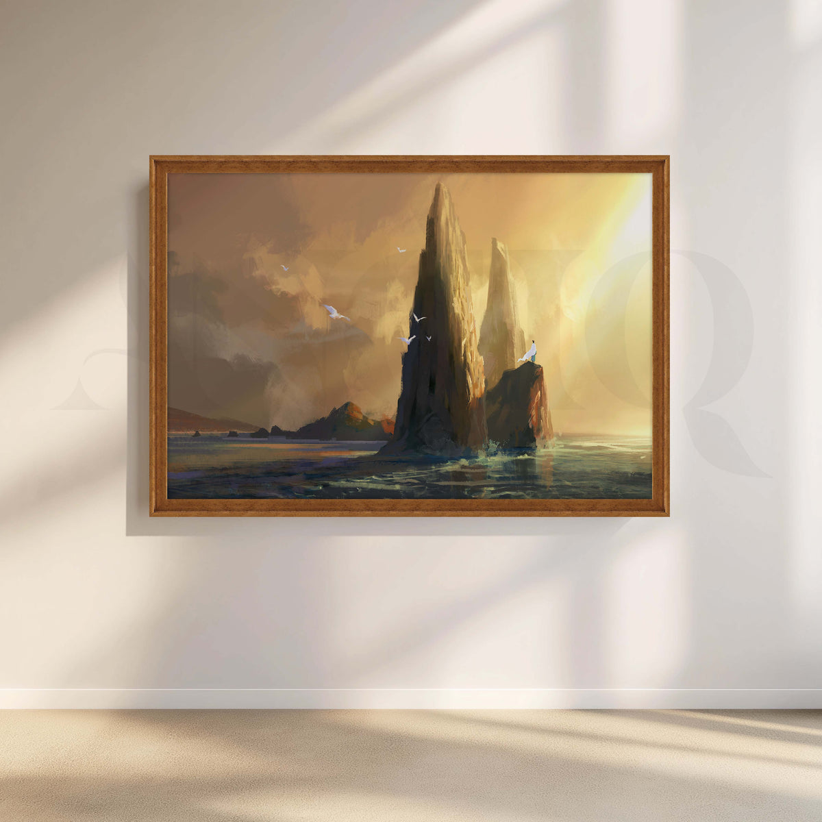 Golden Sea Rock Canvas Artwork – Asha Art Studio – Image 6