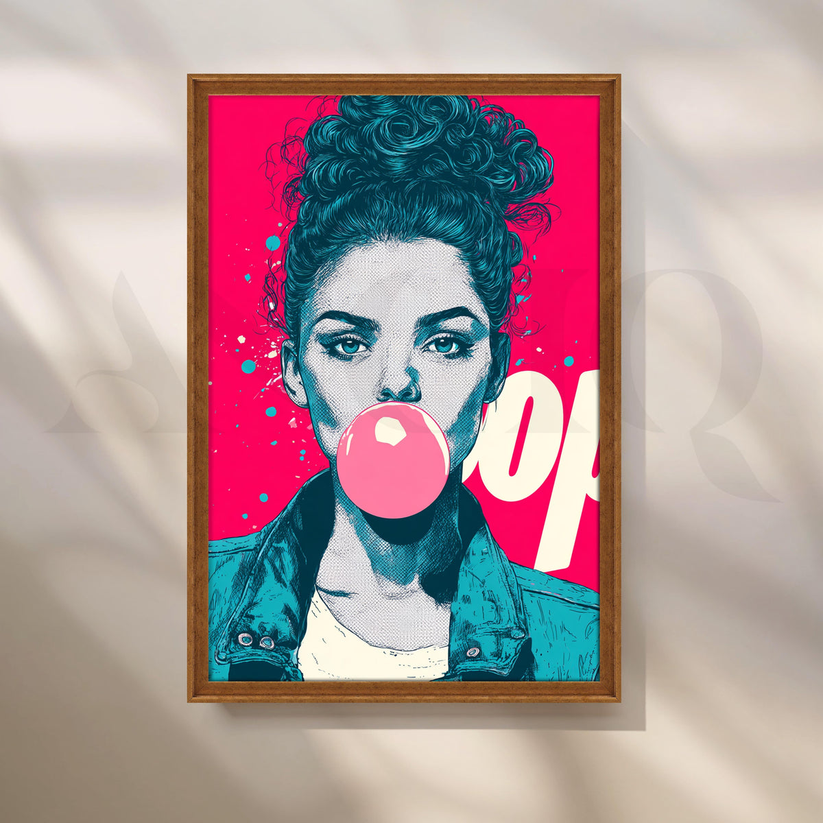 Trendy Bubble Gum Girl Pop Art – Asha Art Studio – Image 6