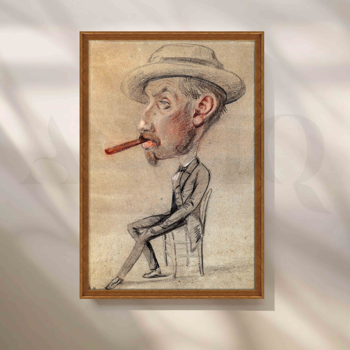 Vintage Caricature Portrait Sketch Canvas Artwork – Asha Art Studio – Image 6
